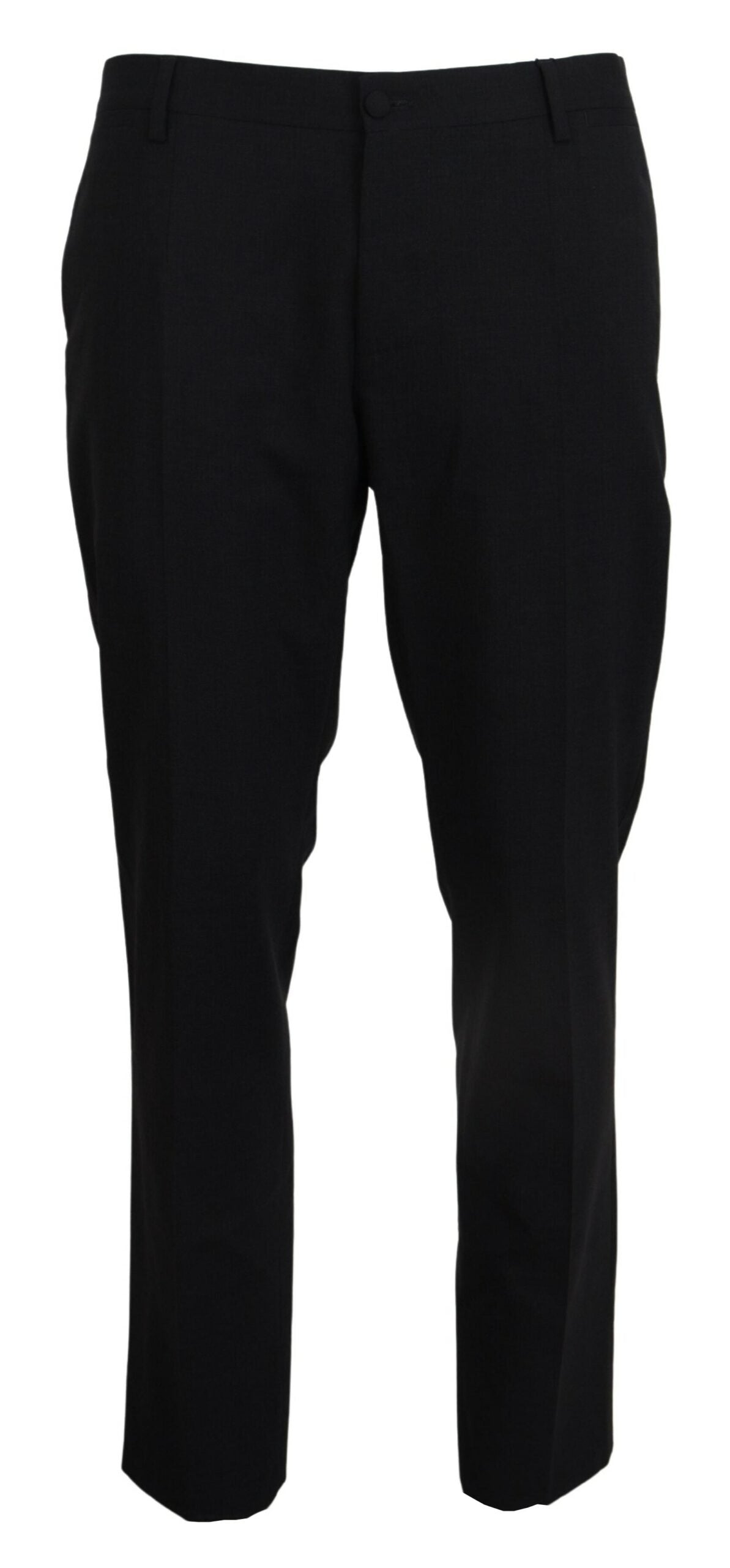 Dolce & Gabbana Graues Woll-Stretchkleid Formelle Slim Fit Hose