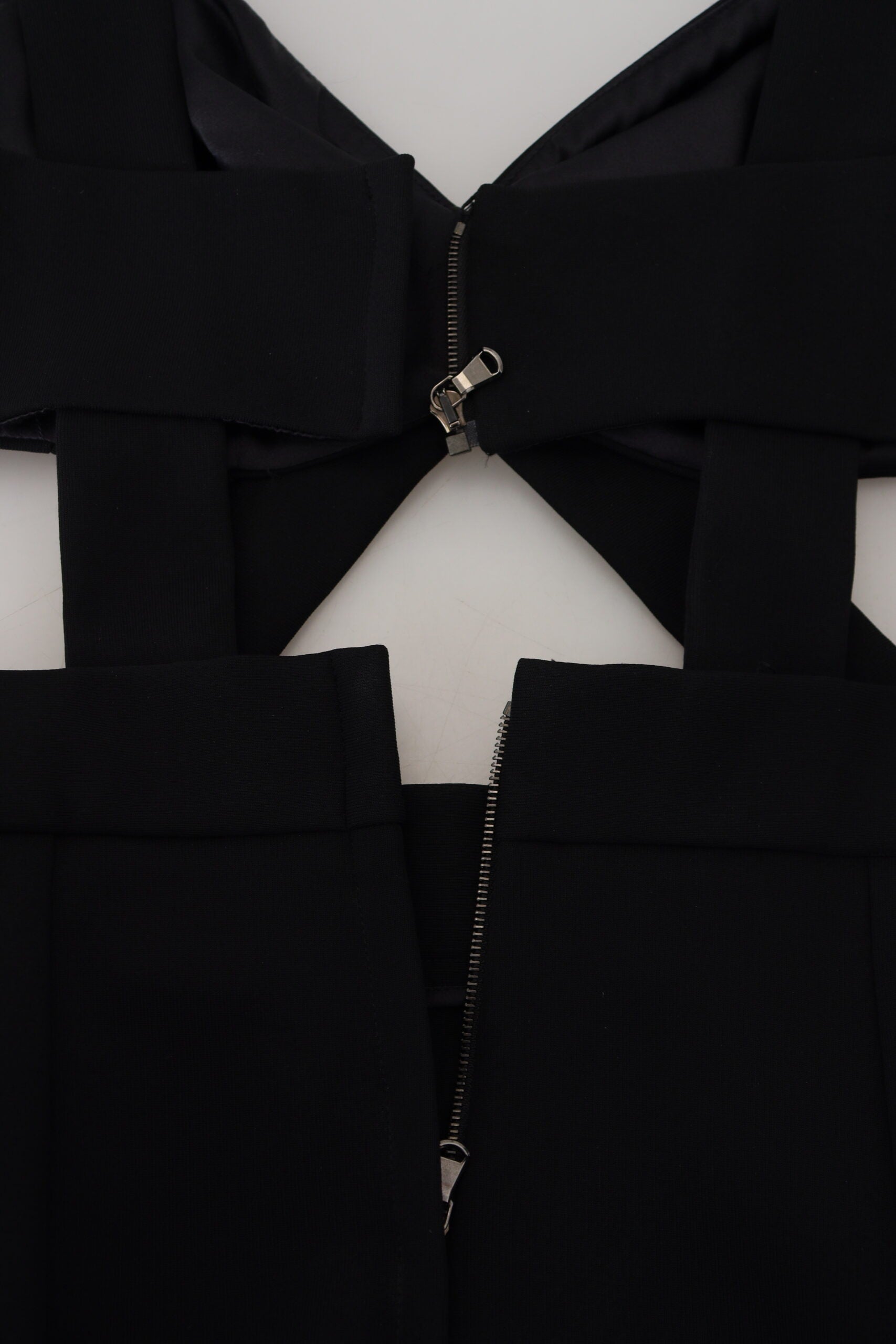 Dolce & Gabbana Schwarzes Bodycon-Etui-Midikleid aus Viskose