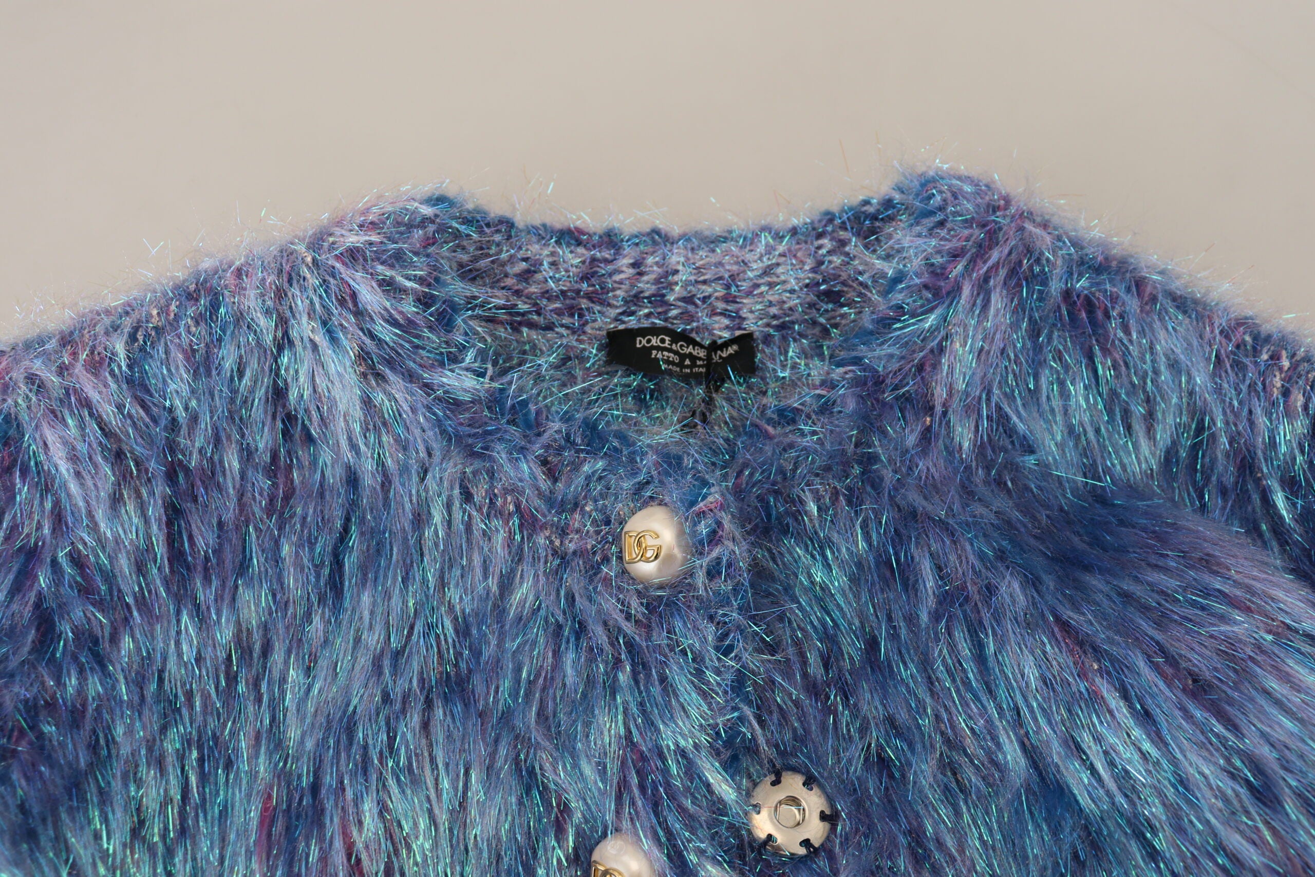 Dolce & Gabbana Multicolor Polyester Fransen Mantel Jacke