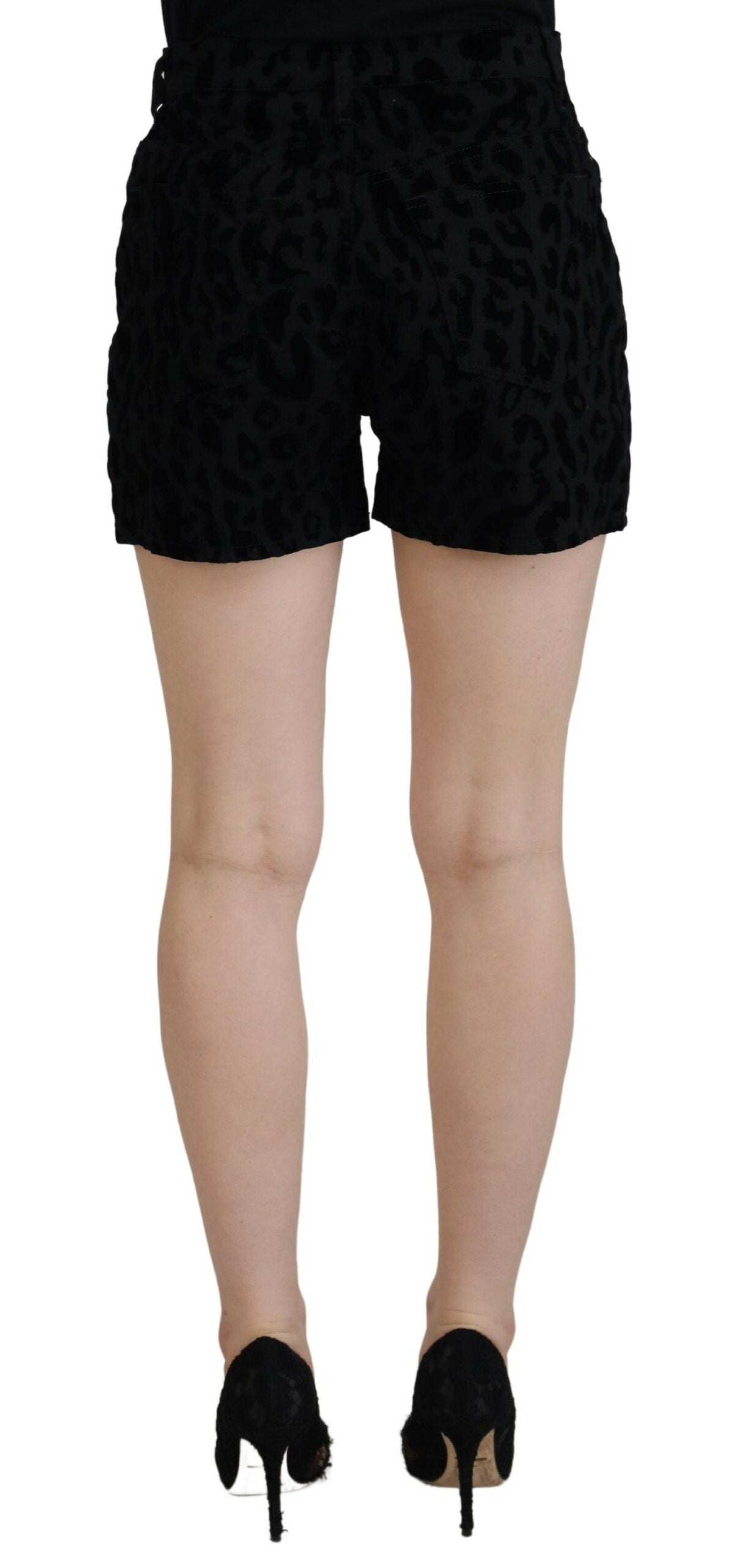 Dolce & Gabbana Schwarze Denim Baumwolle Stretch Hot Pants Shorts