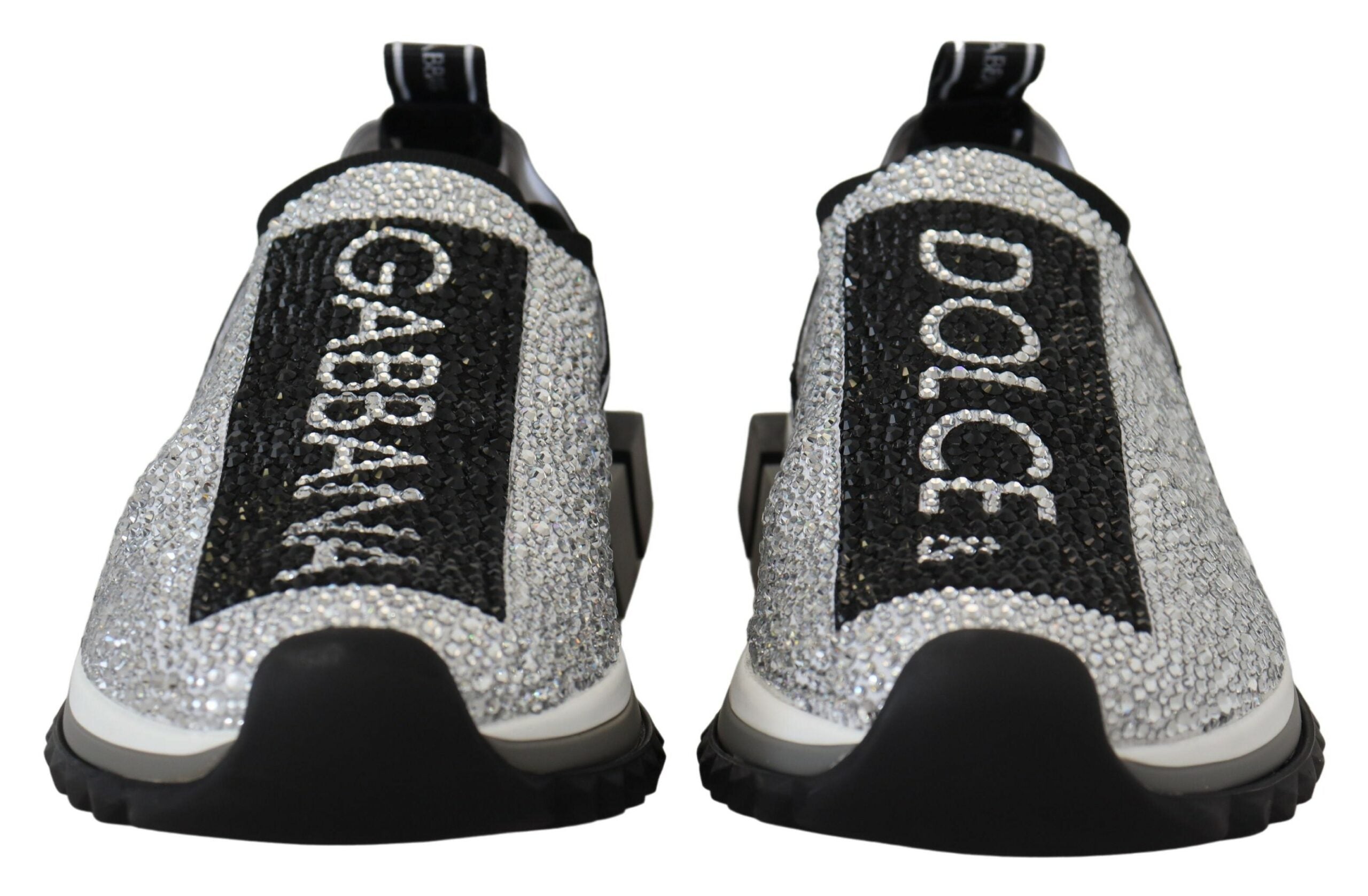 Dolce & Gabbana Silber Strass Sorrento Turnschuhe Schuhe