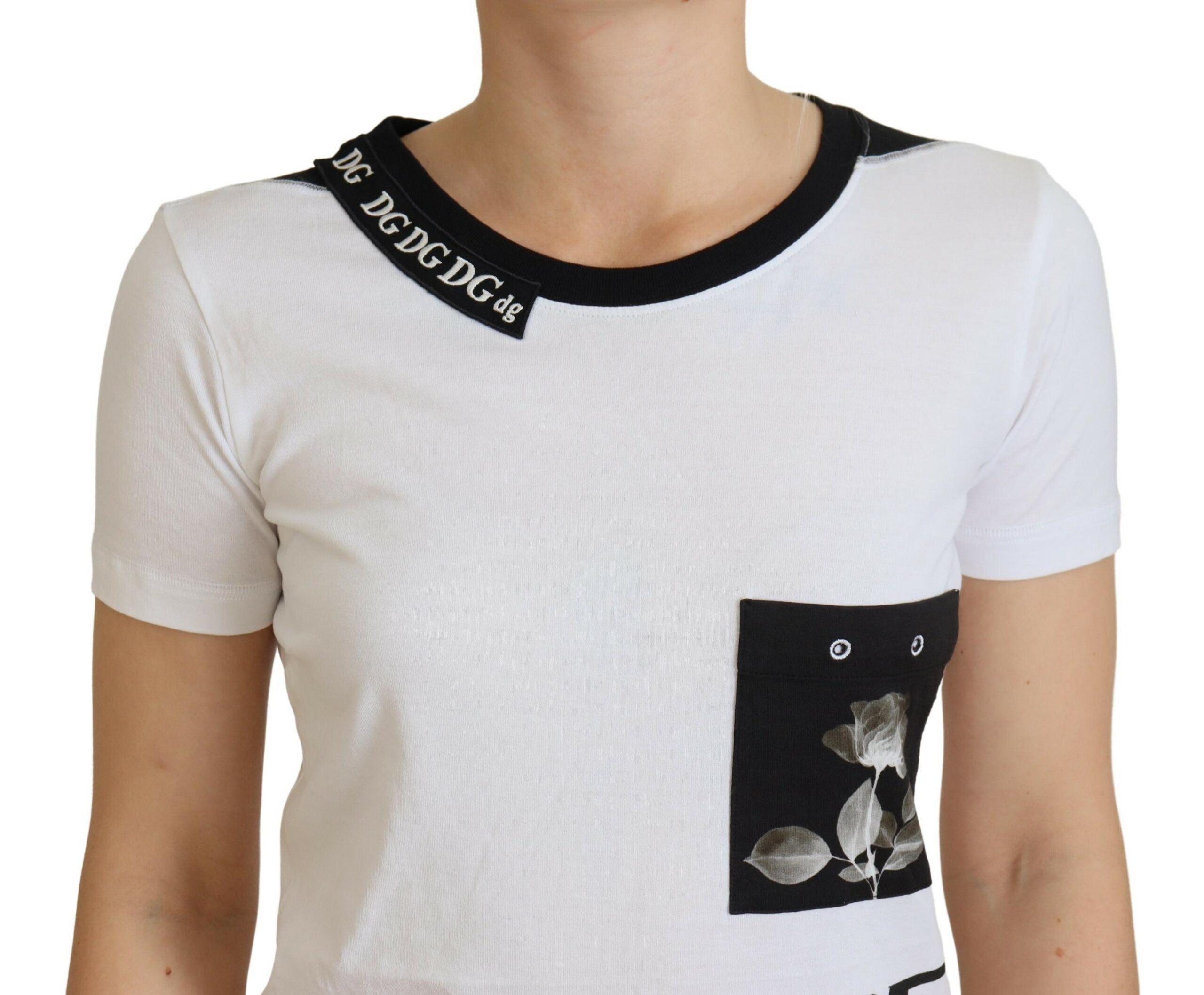 Dolce & Gabbana Weißes Baumwoll-T-Shirt T-Shirt mit Rundhalsausschnitt