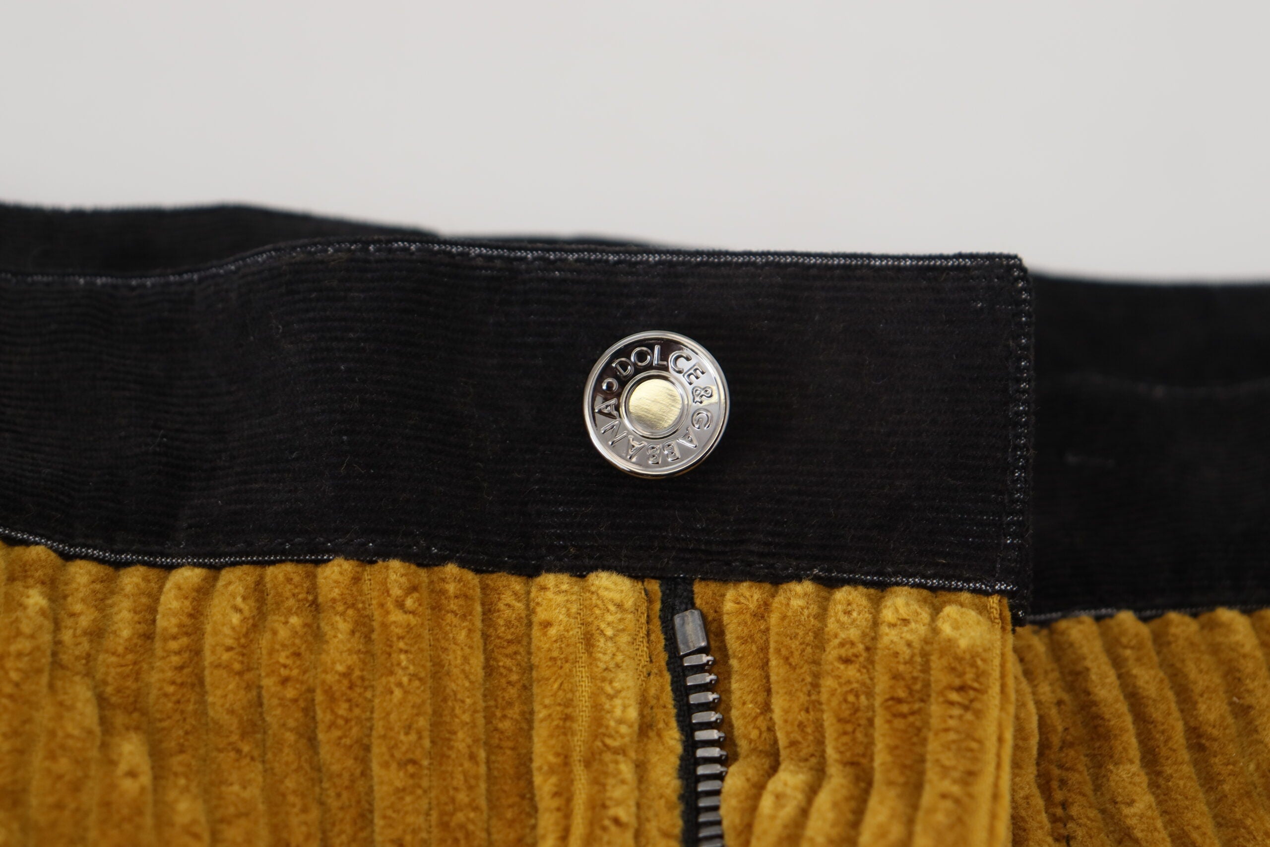 Dolce & Gabbana Schwarz-Gelb Baumwolle Männer Hosen