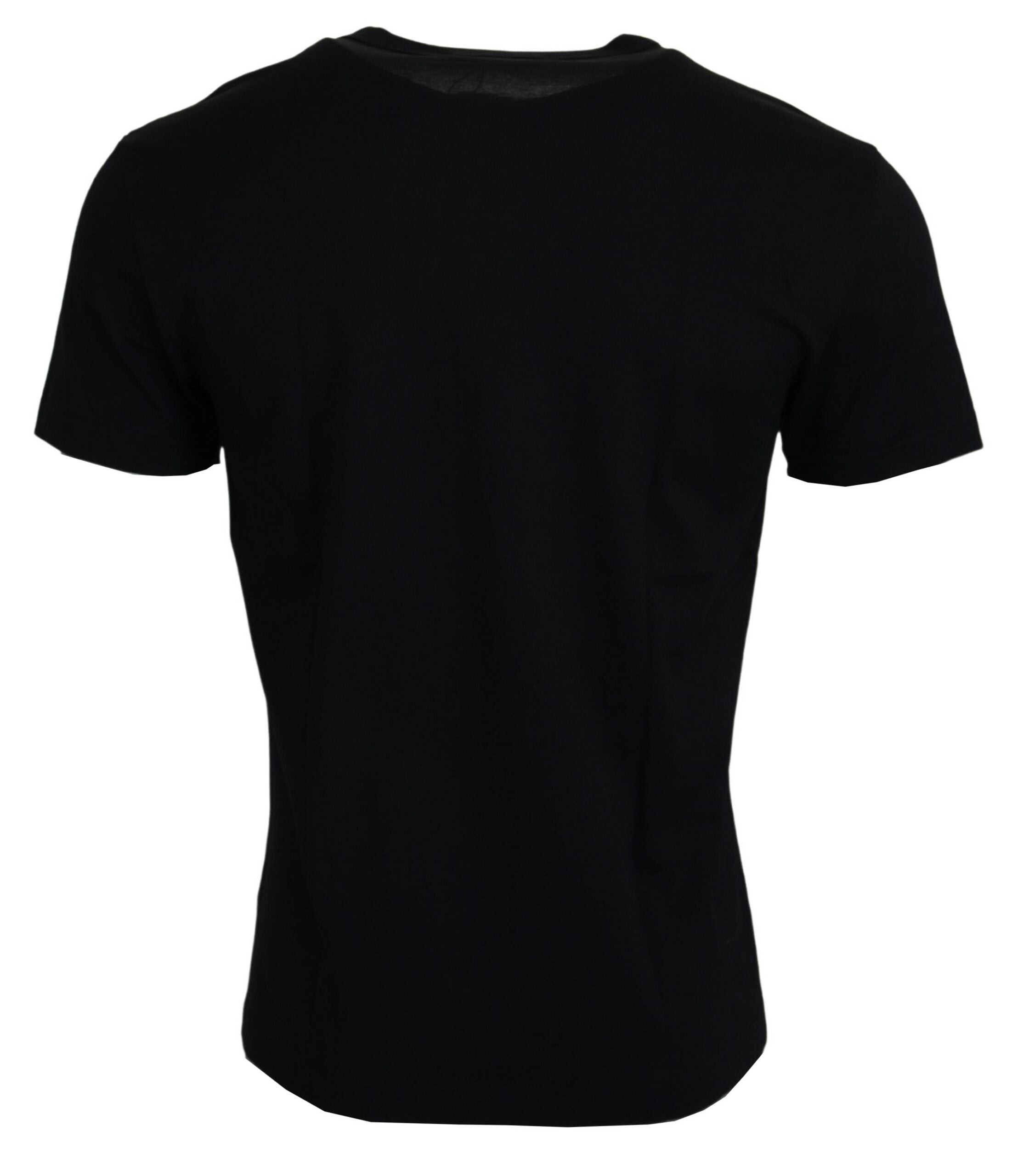 Dolce & Gabbana Schwarzes Sneak Peek Baumwoll-T-Shirt mit kurzen Ärmeln