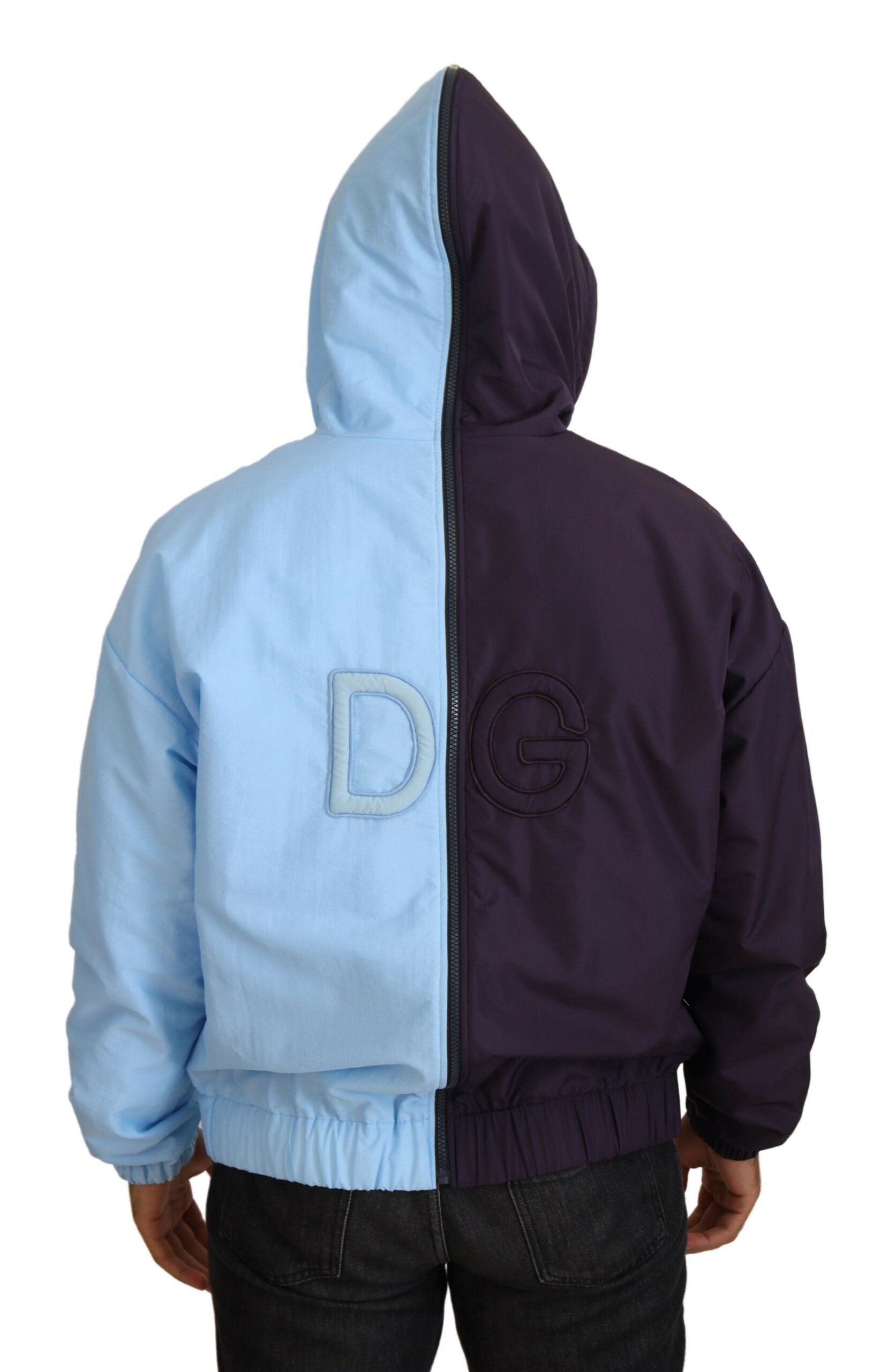 Dolce & Gabbana Schwarz Blau DG Hooded Full Zip Herren Jacke