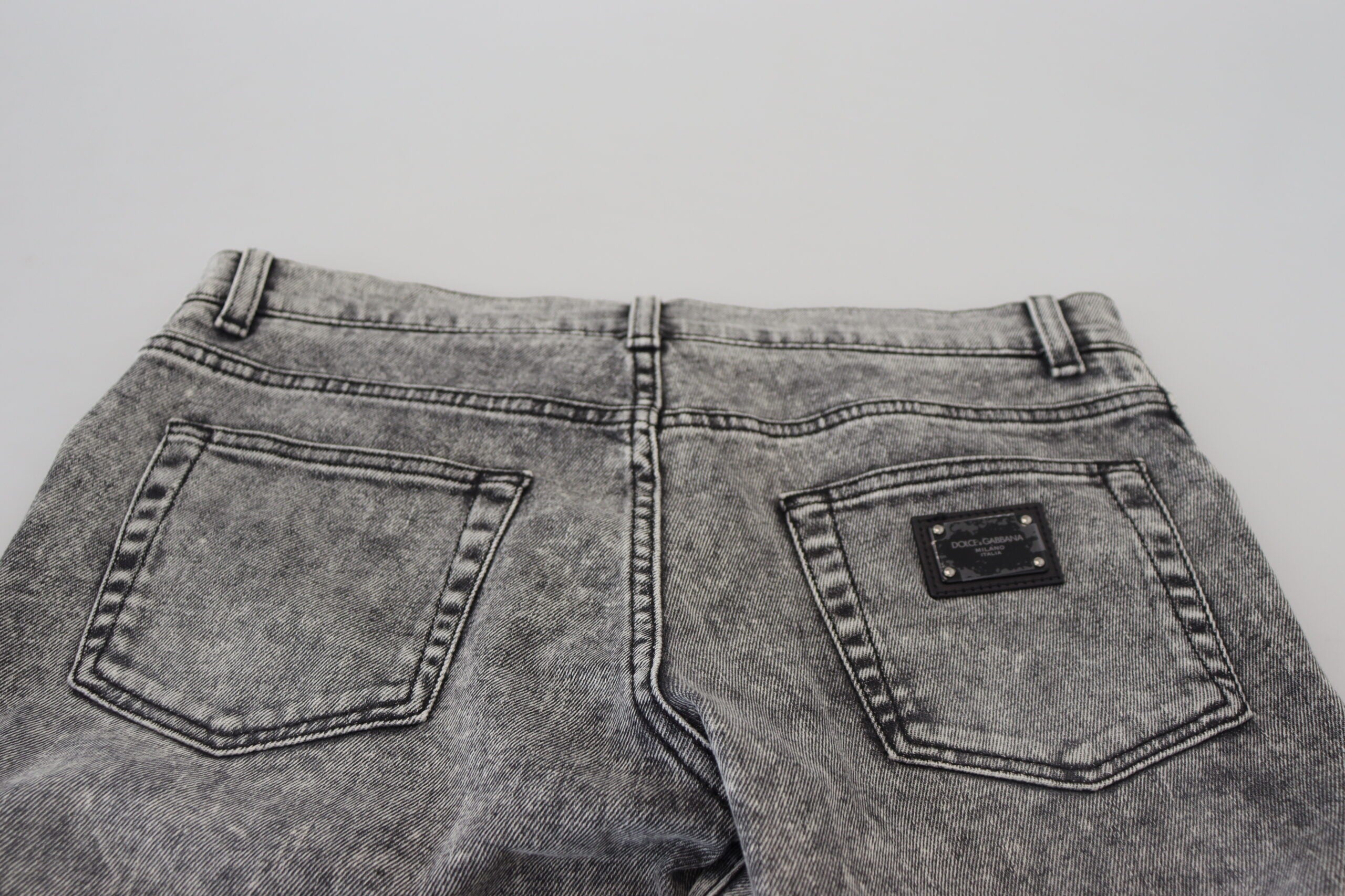 Dolce & Gabbana Grau gewaschene Baumwolle Slim Fit Herren Denim Jeans