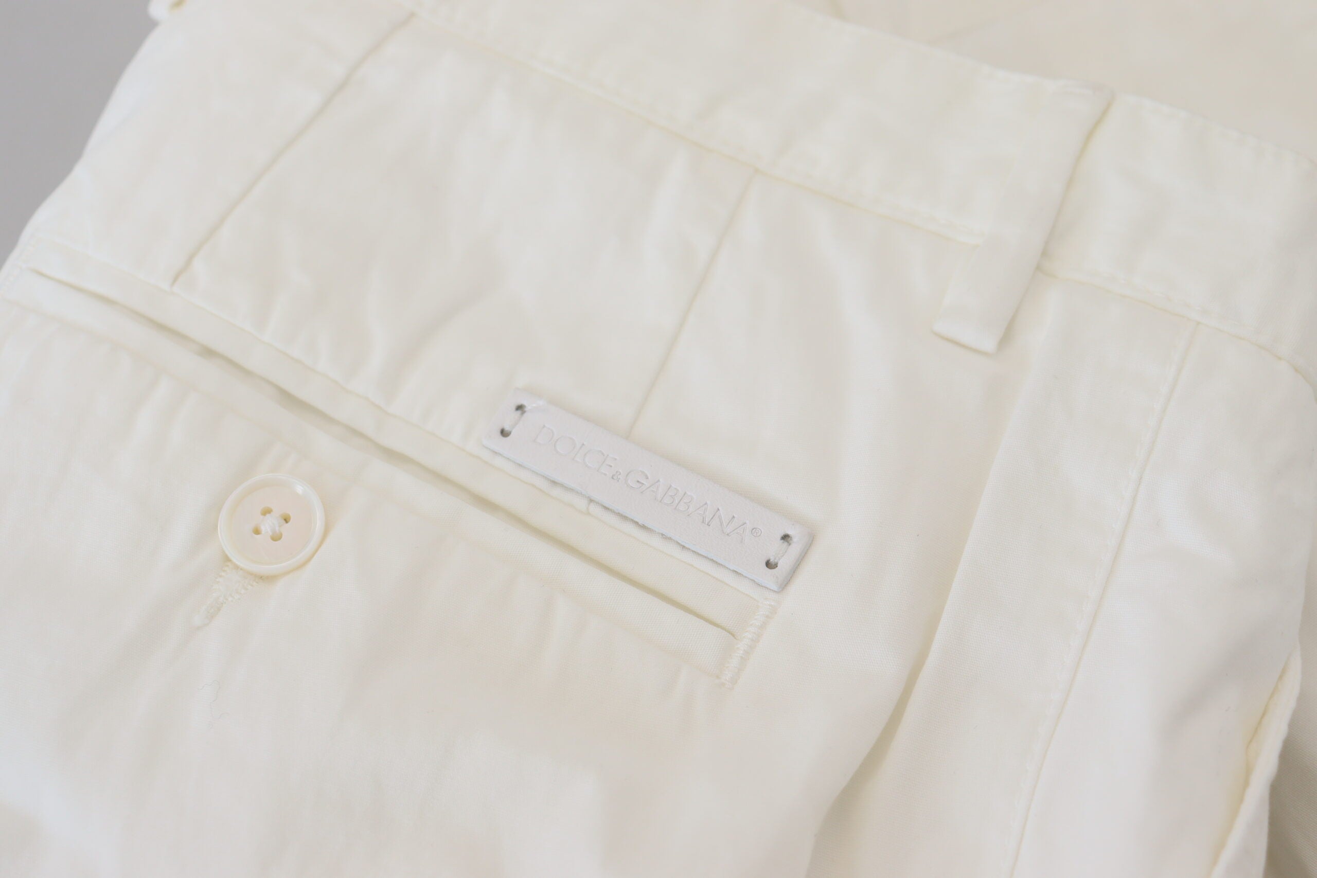 Dolce & Gabbana Weiße Skinny Chino-Hose aus Baumwolle