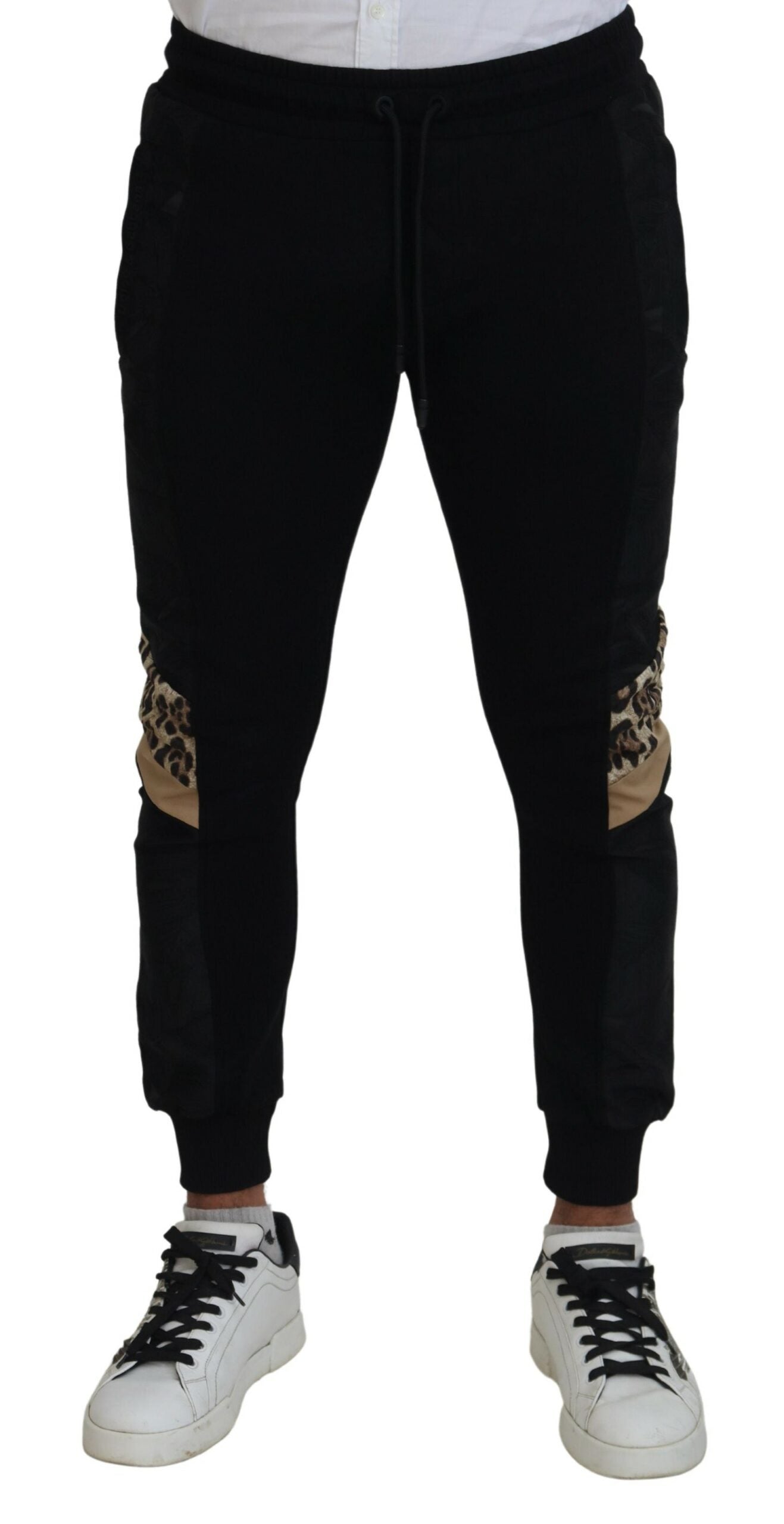 Dolce & Gabbana Schwarze Polyester Skinny Jogger Herren Hosen