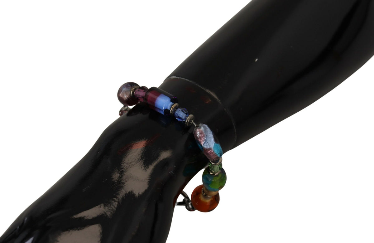 Dolce & Gabbana multicolor Silber Kette Messing Perlen Karabinerverschluss Armband