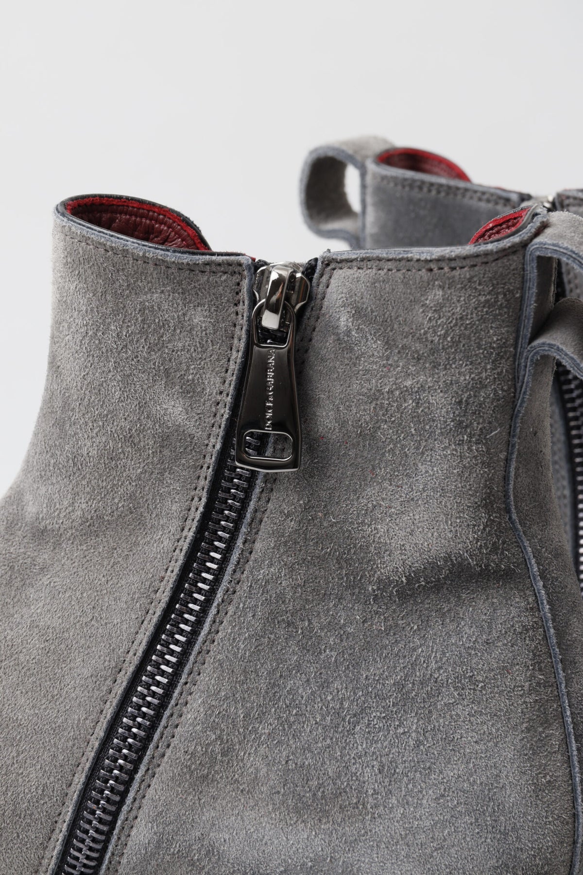 Dolce & Gabbana Graue Leder Herrenstiefel Schuhe