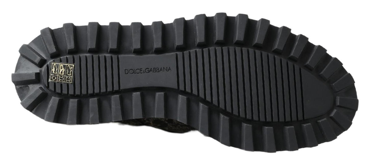 Dolce & Gabbana Schwarz Weiß Derby Lackleder Schuhe