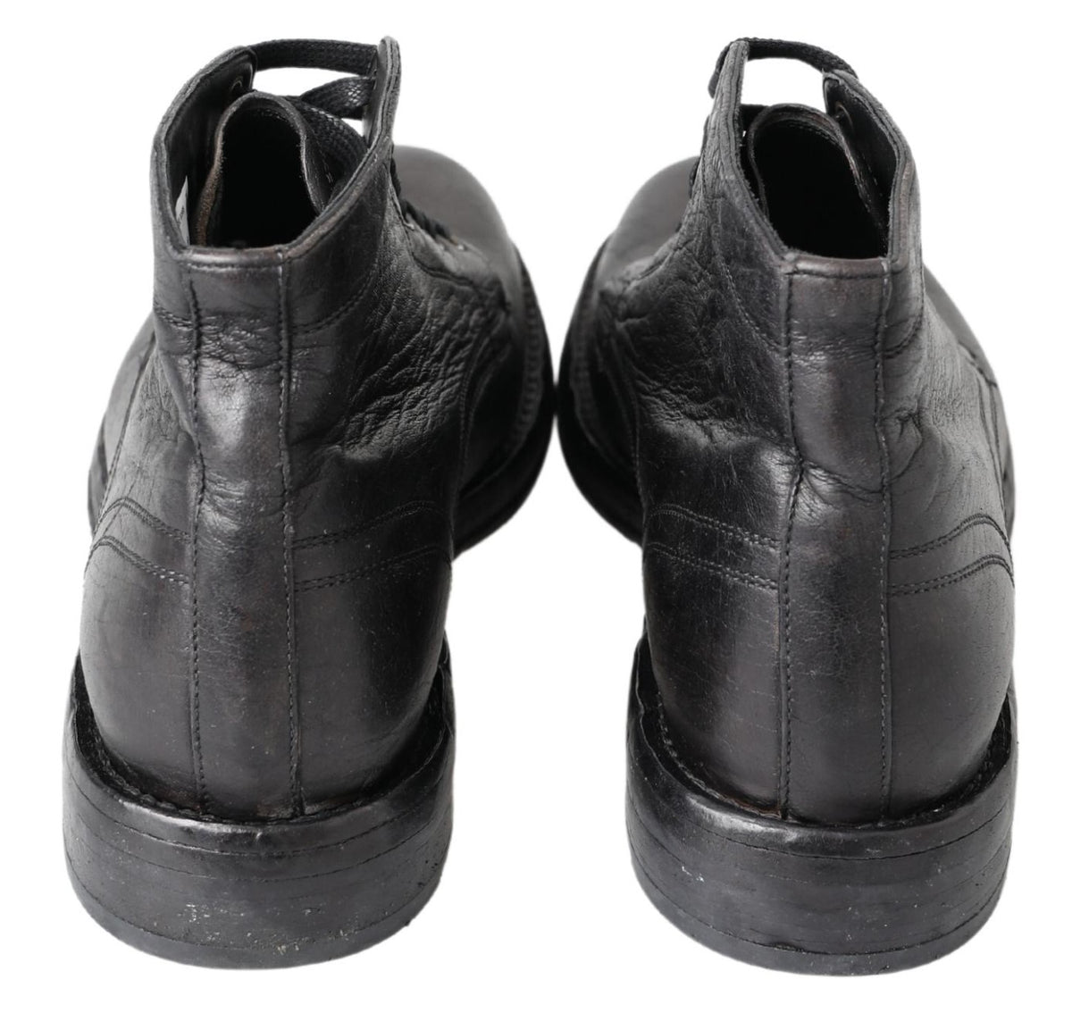 Dolce & Gabbana Schwarzes Pferd Leder Perugino Stiefel