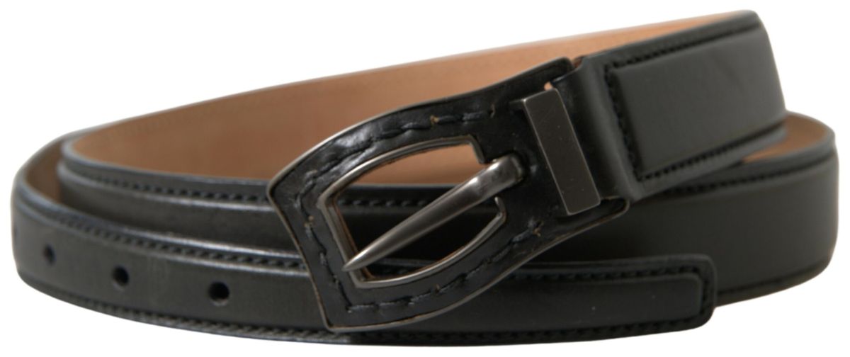 Ermanno Scervino Cintura-Gürtel aus schwarzem Leder mit Metallschnalle
