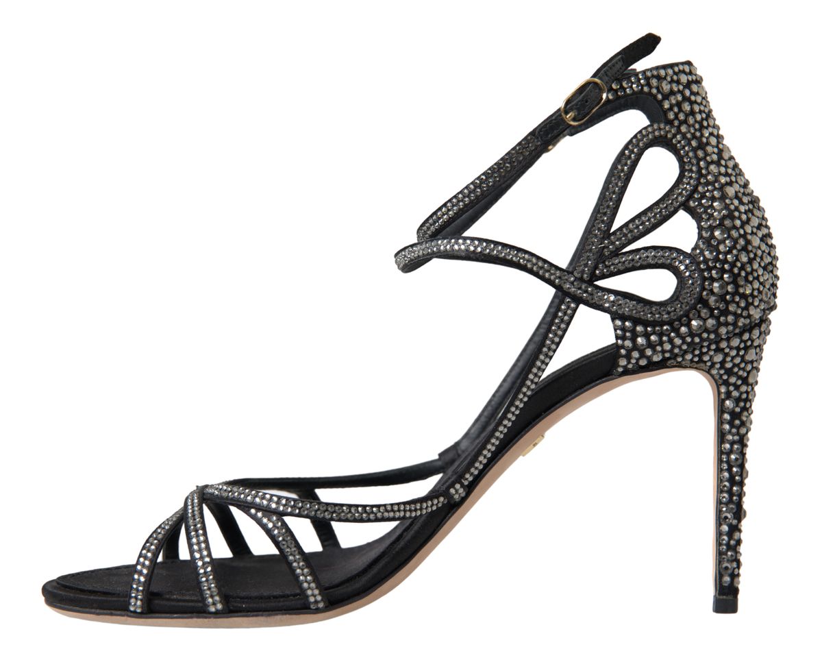 Dolce & Gabbana Strass Stiletto Sandale Satin Schuhe