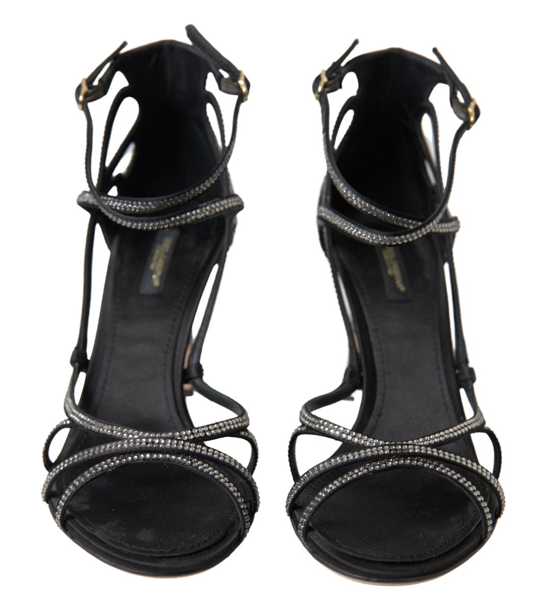 Dolce & Gabbana Strass Stiletto Sandale Satin Schuhe
