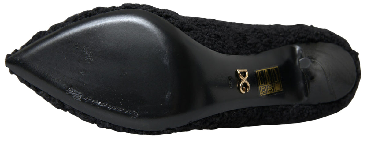Dolce & Gabbana Schwarze Stiletto Heels Mittlere Wadenstiefel