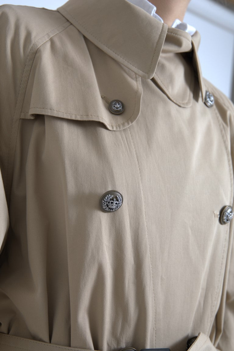 Dolce & Gabbana Khaki Zweireiher Trenchcoat Jacke