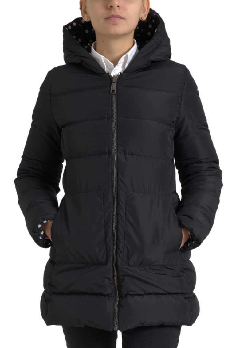 Dolce & Gabbana Schwarze Polyester-Wendejacke mit Kapuze