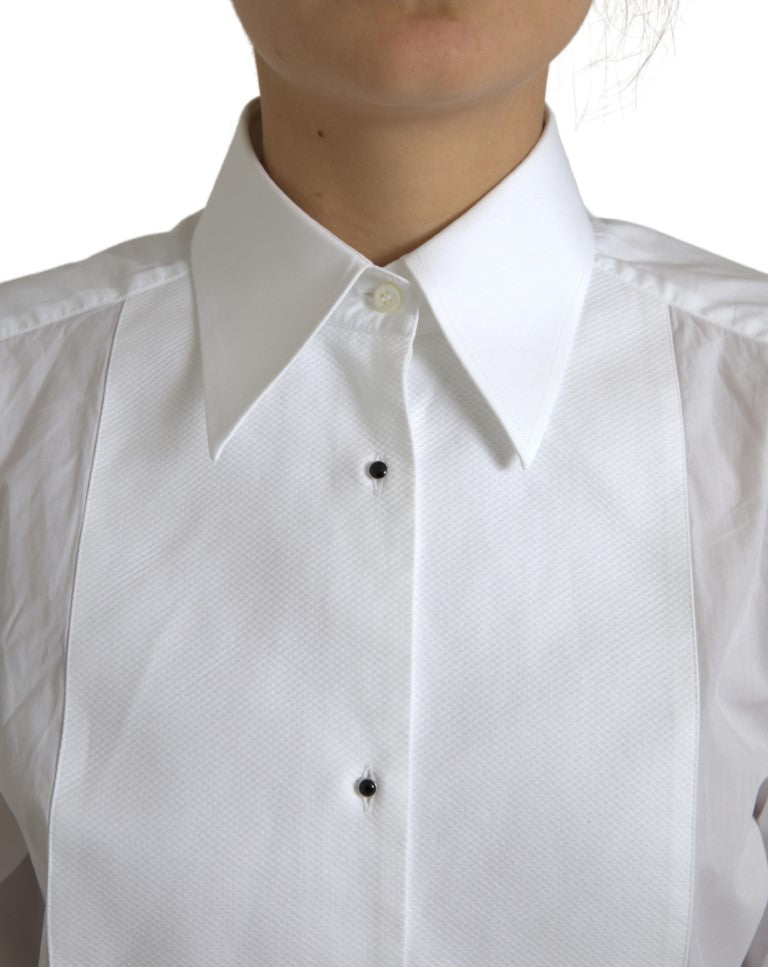 Dolce & Gabbana Baumwollhemd mit Kragen und langen Ärmeln Weiß