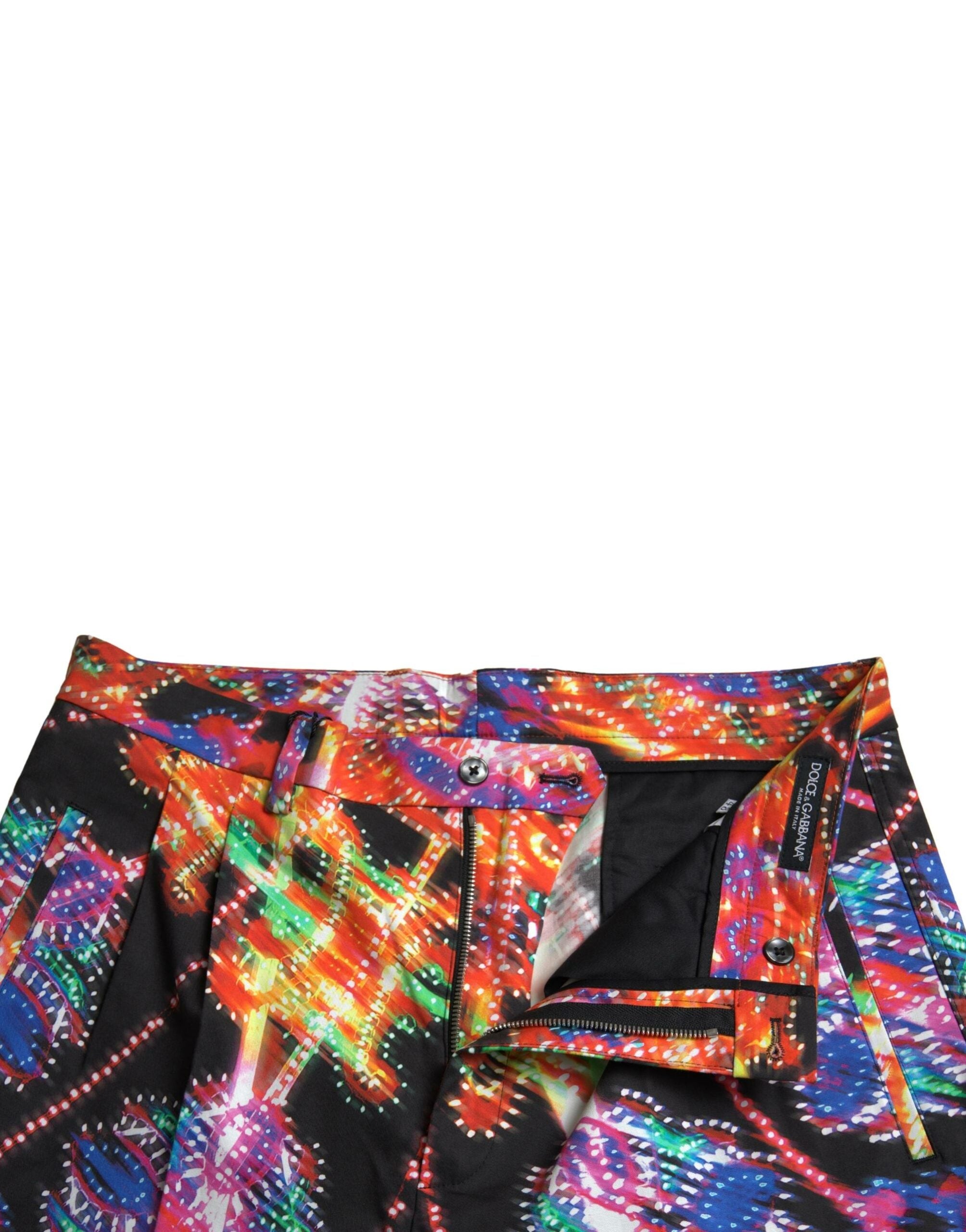 Dolce & Gabbana Mehrfarbig bedruckte Herren Bermudashorts aus Baumwolle