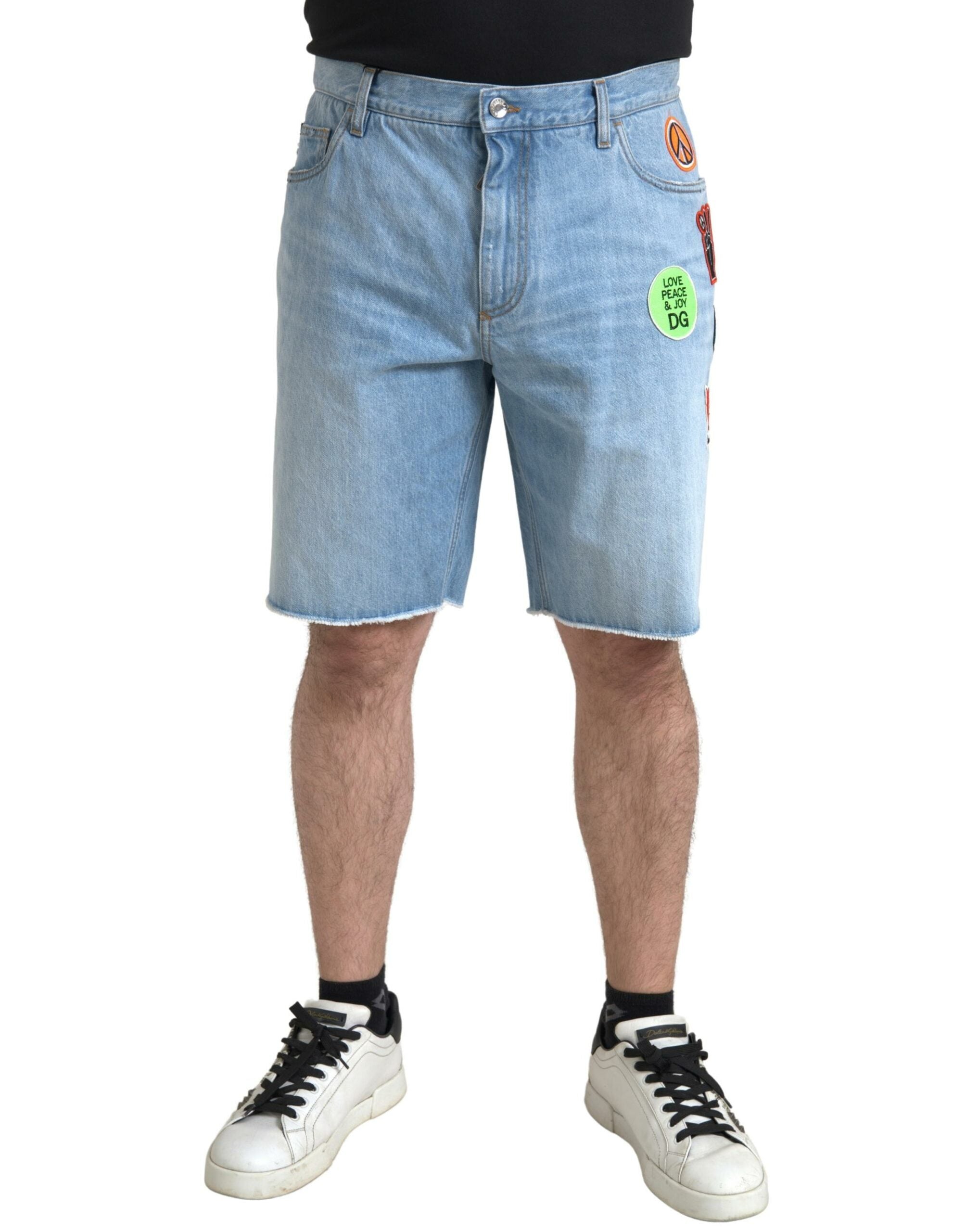 Dolce & Gabbana Hellblaue Baumwolle Herren Bermuda Denim Shorts