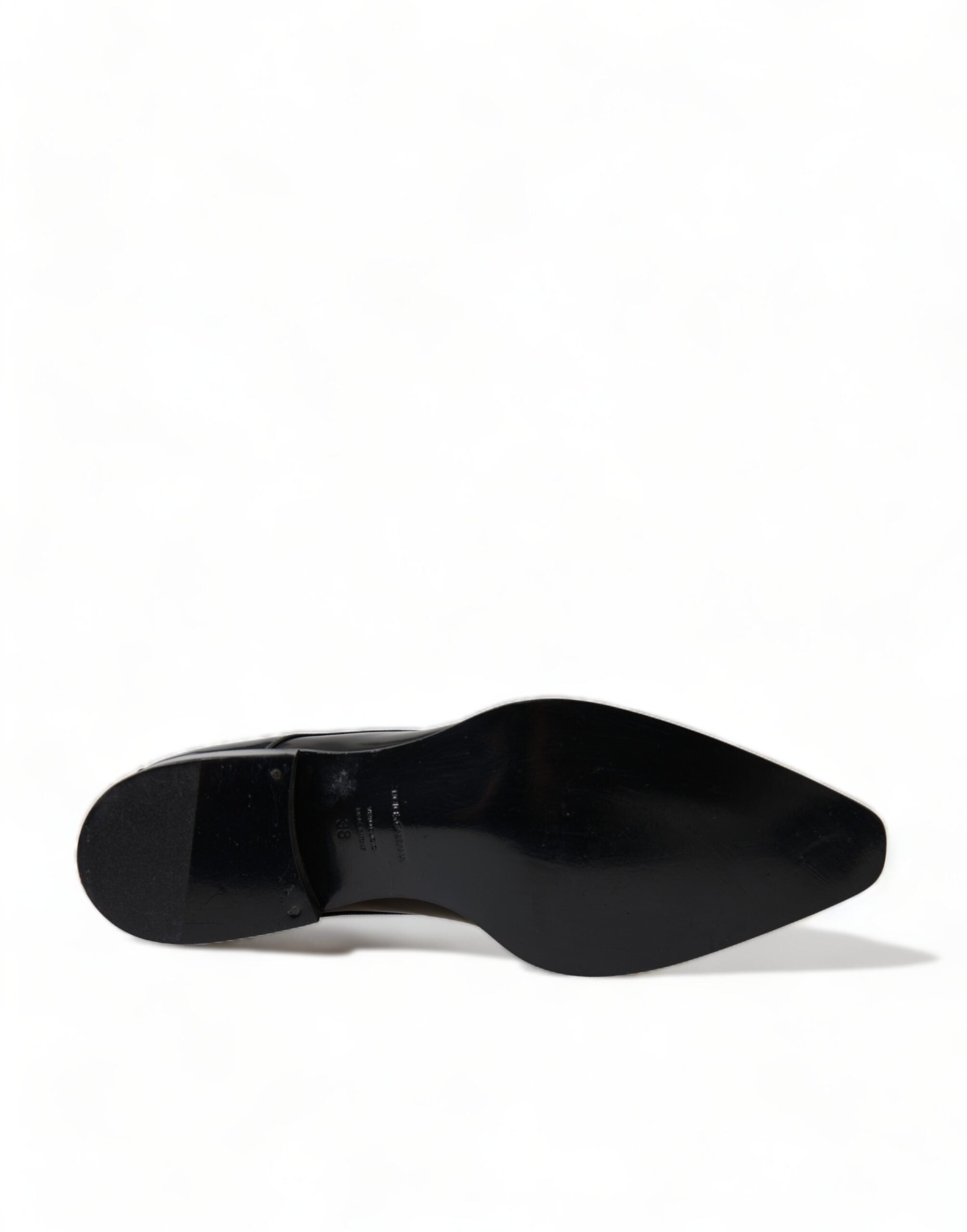 Dolce & Gabbana Schwarze Leder Schnürschuhe Formal Flats Schuhe