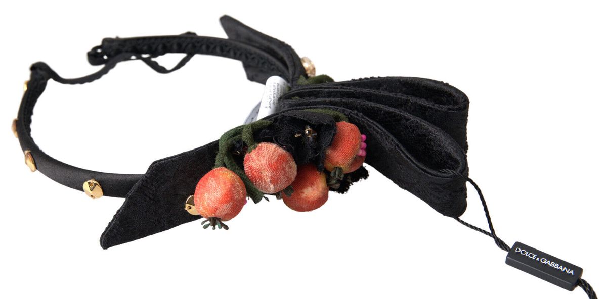 Dolce & Gabbana Schwarz mit multicolor Feigenfrucht Kristall Diadem Stirnband