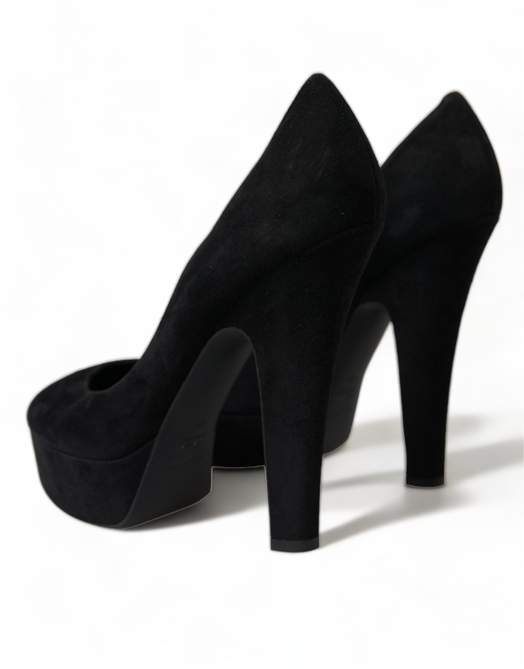 Dolce & Gabbana Schwarz Wildleder Leder Plateauabsatz Pumps Schuhe
