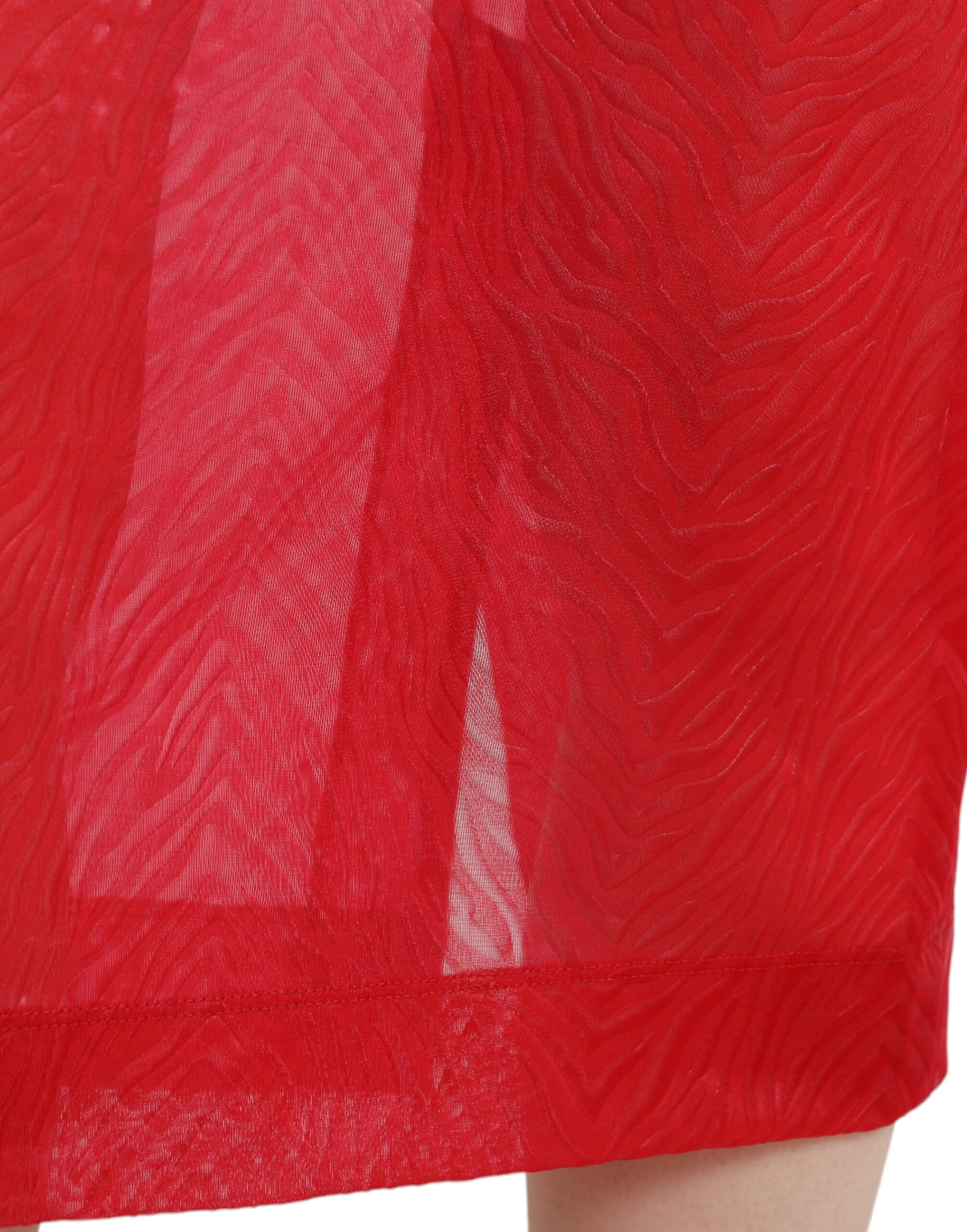 Dolce & Gabbana Roter durchsichtiger Midirock mit hoher Taille und Bleistiftschnitt