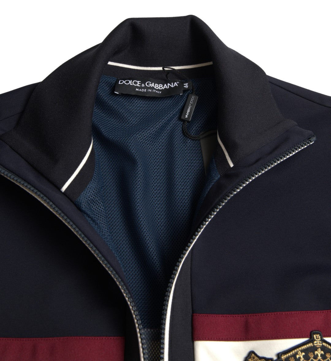 Dolce & Gabbana Blaue Strickjacke Heraldic Full Zip Sweater