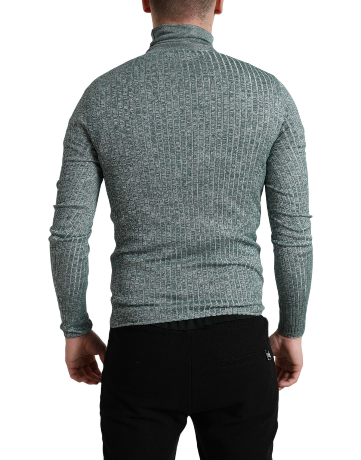 Dolce & Gabbana Grüner Polyester-Rollkragenpullover