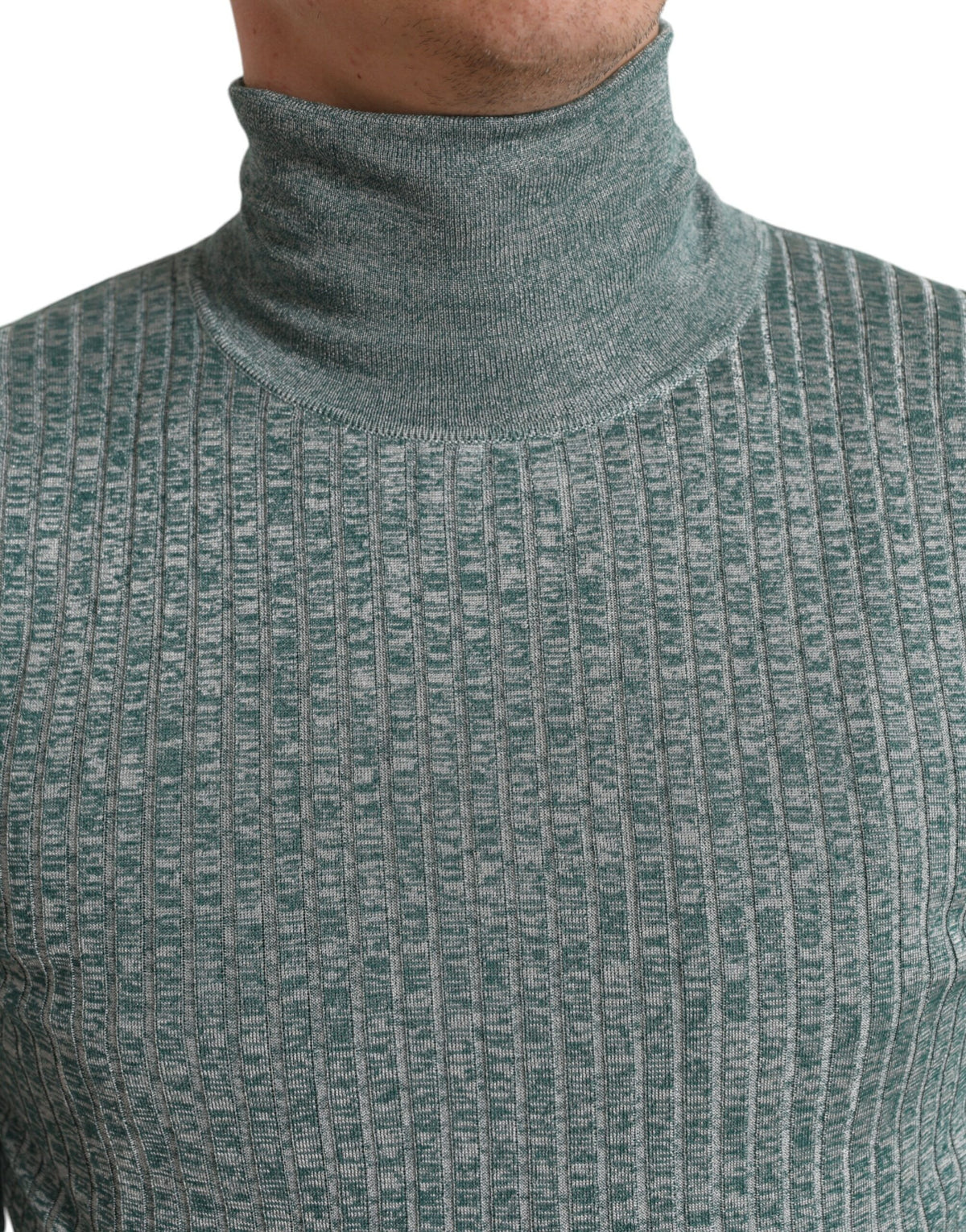 Dolce & Gabbana Grüner Polyester-Rollkragenpullover