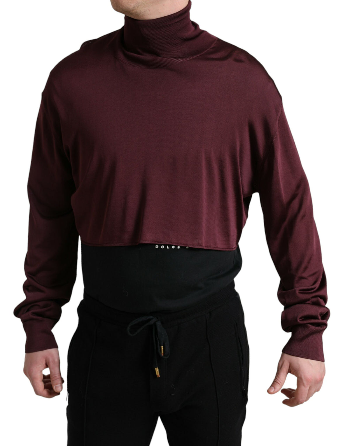 Dolce & Gabbana Kastanienbrauner Viskose-Rollkragenpullover