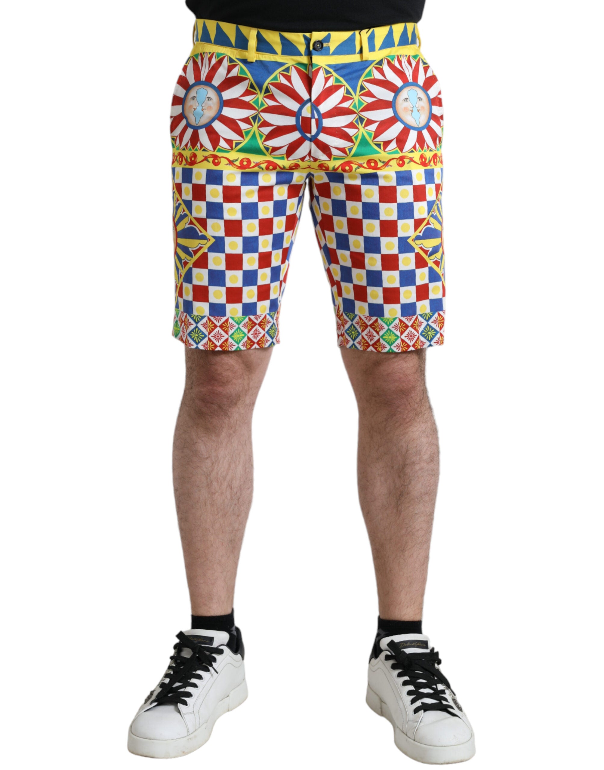 Dolce & Gabbana Mehrfarbige Carretto Print Herren-Bermudashorts