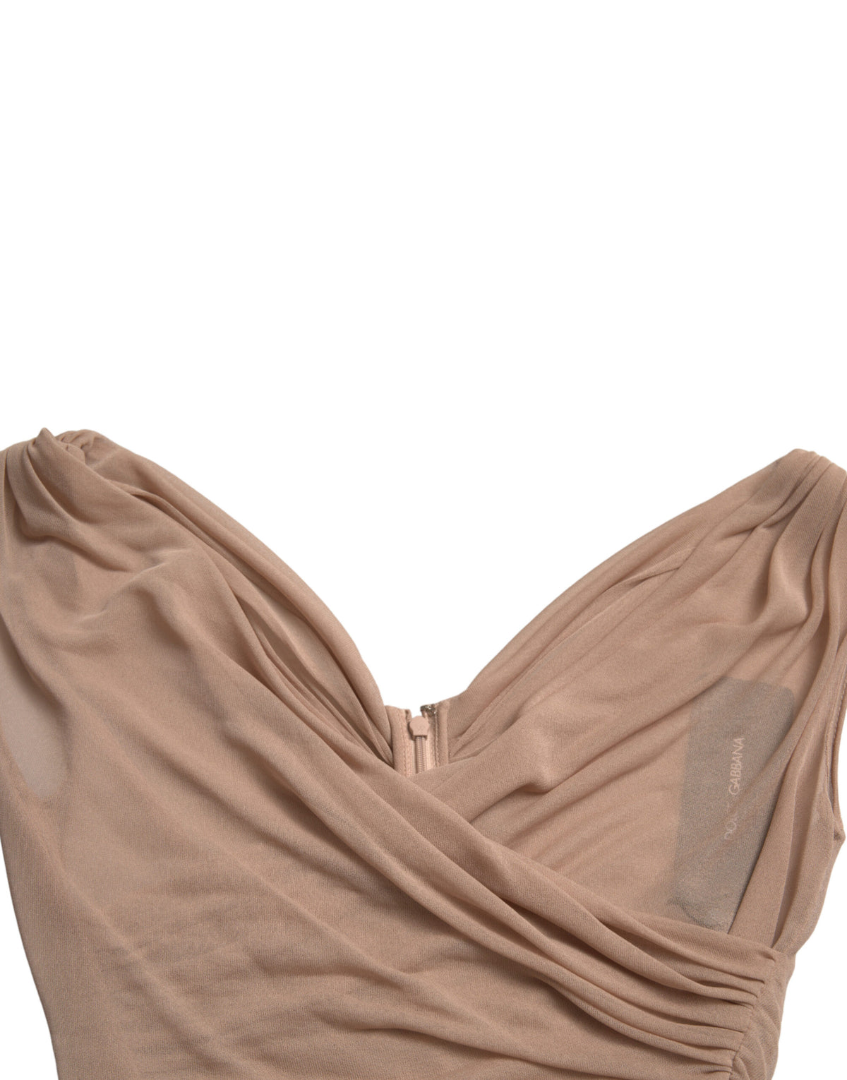 Dolce & Gabbana Beige Viskose V-Ausschnitt Ärmelloses Tank-Top
