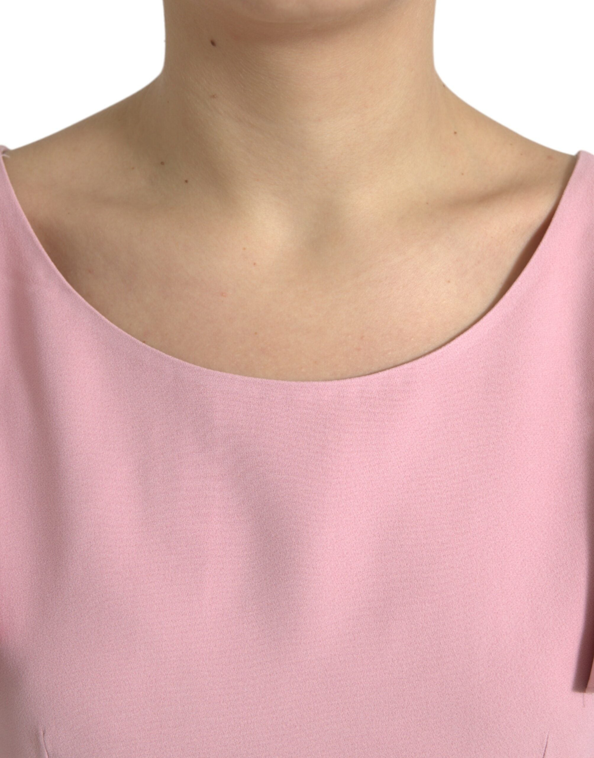 Dolce & Gabbana Rosa Bluse mit Rundhalsausschnitt und kurzen Ärmeln