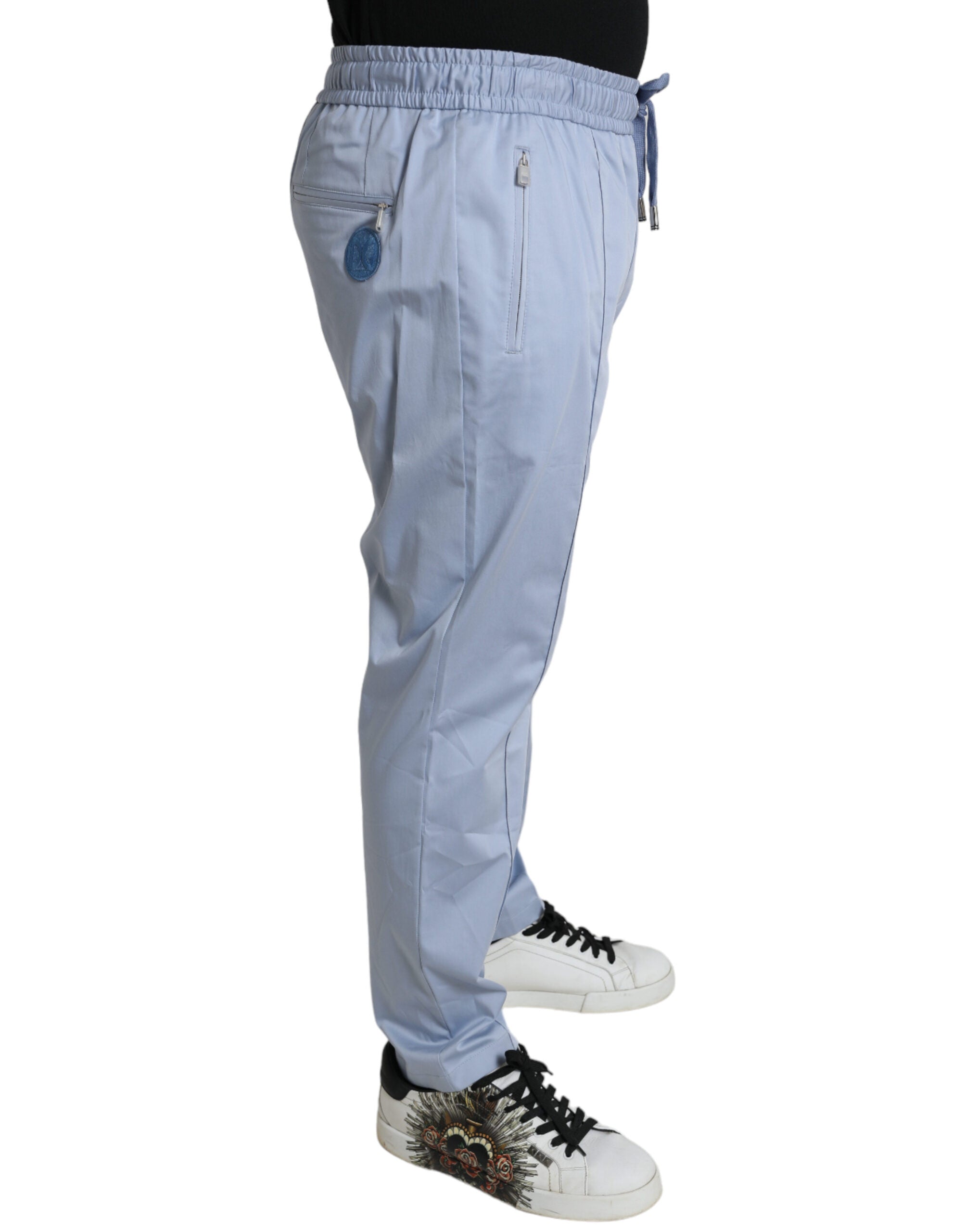 Dolce & Gabbana Hellblaue Baumwoll-Stretch-Jogger-Hose