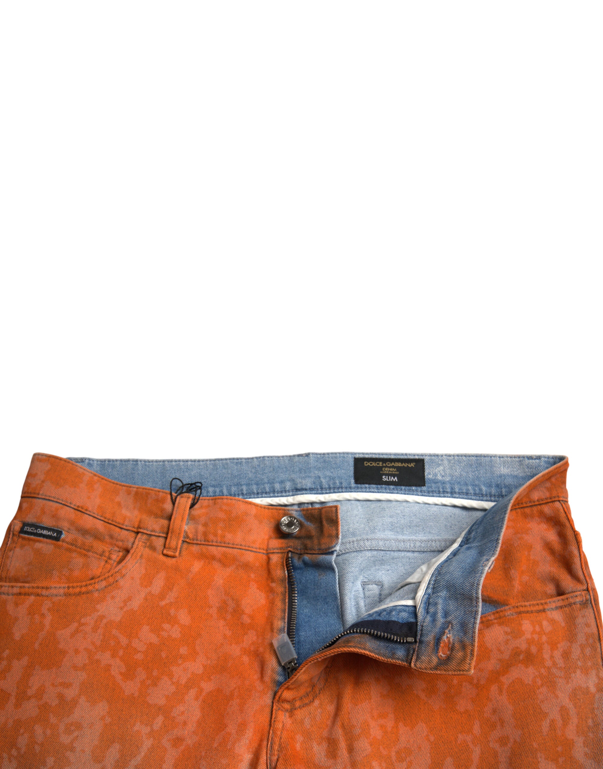 Dolce & Gabbana Multicolor Ombre Baumwolle Slim Fit Denim Jeans