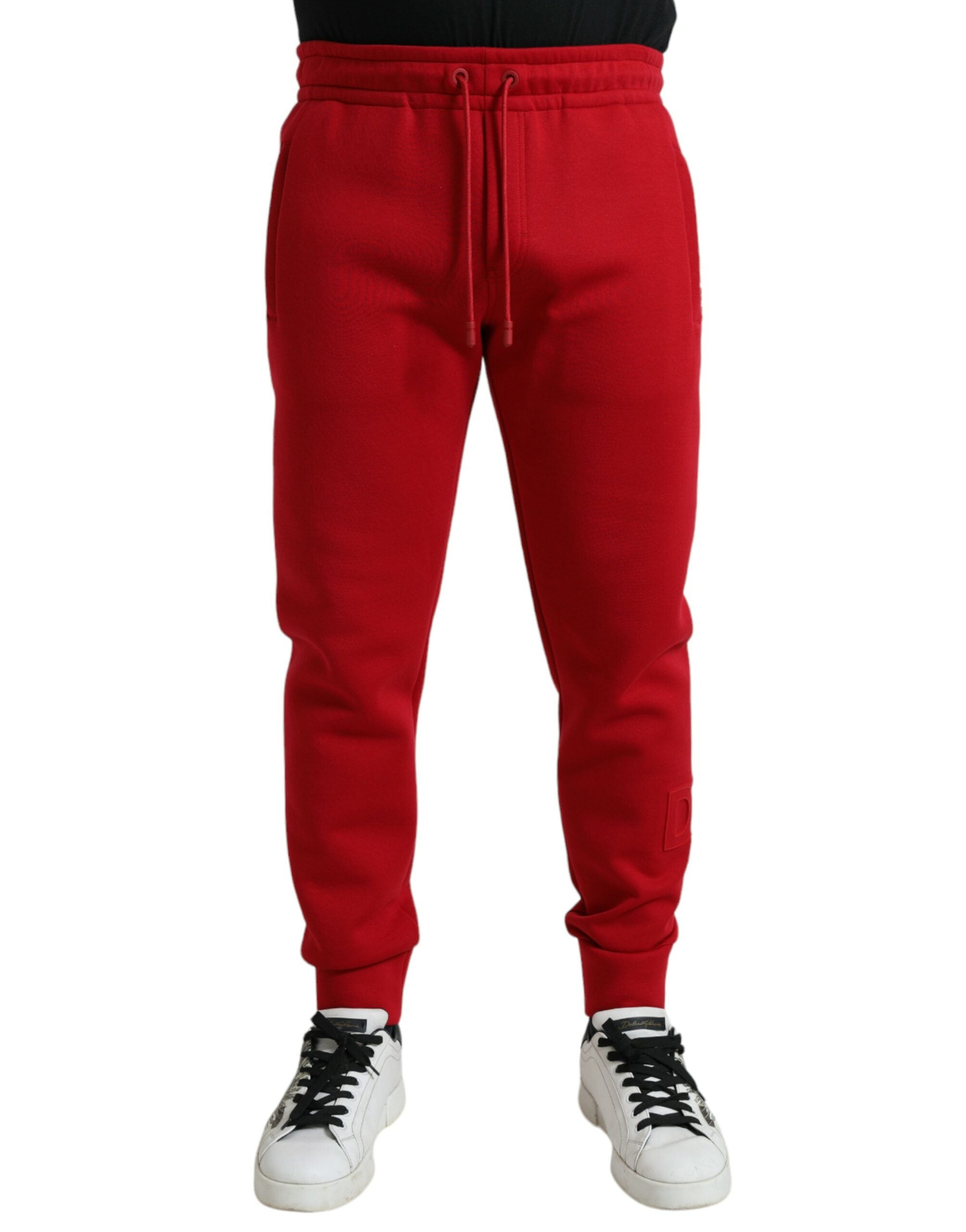 Dolce & Gabbana Rote Skinny-Jogger-Hose aus Baumwollmischung