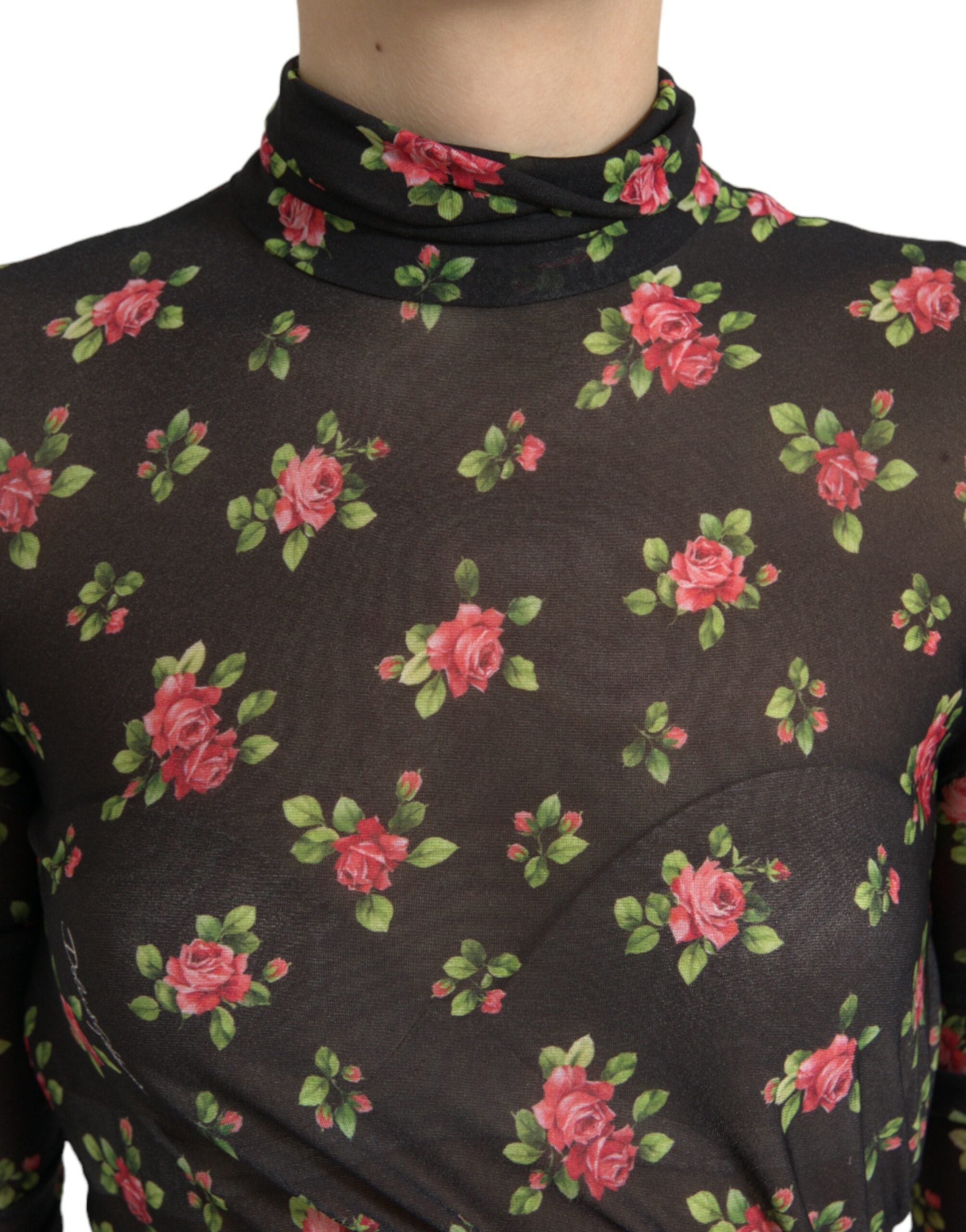 Dolce & Gabbana Schwarzes florales ausgeschnittenes langes Maxikleid