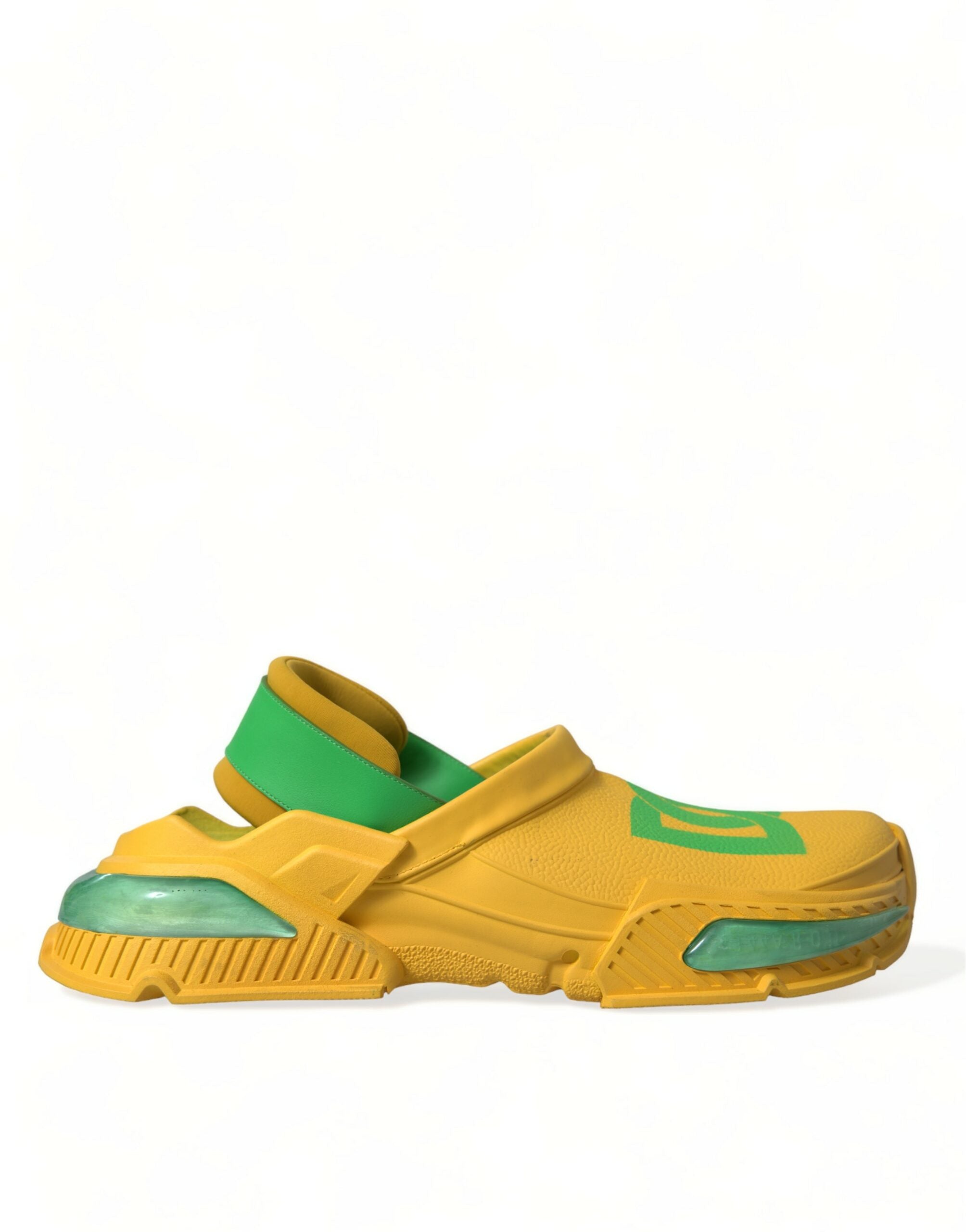 Dolce & Gabbana Gelb Grün Gummi Clogs Männer Pantoffeln Männer Schuhe