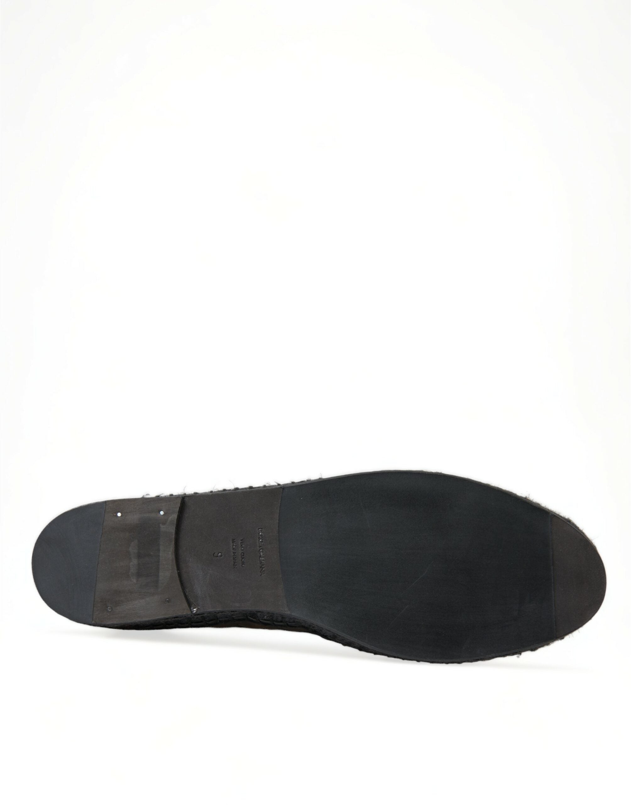 Dolce & Gabbana Schwarze Exotische Leder Espadrilles Slip On Schuhe