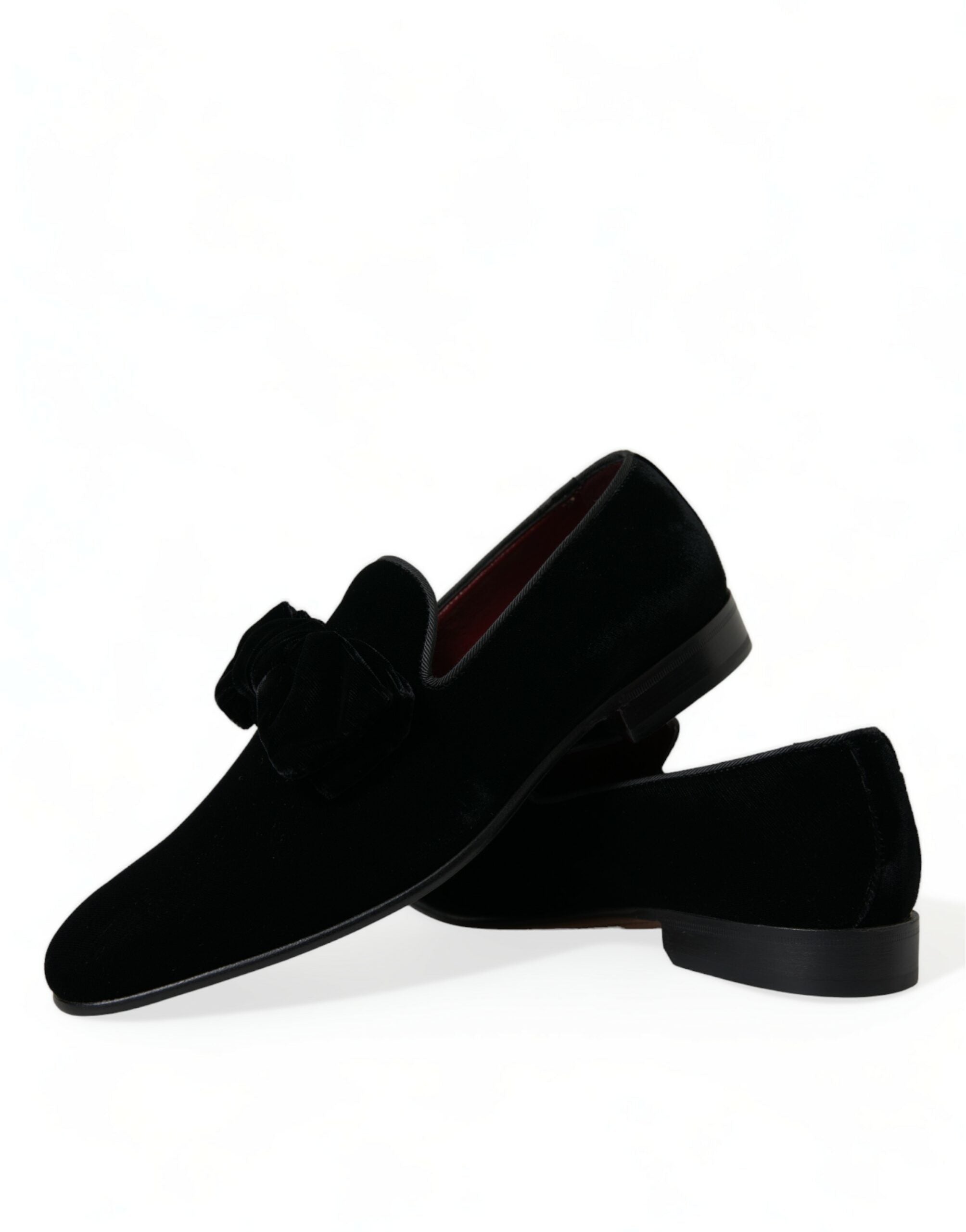 Dolce & Gabbana Schwarzer Samt Loafers Formelle Schuhe