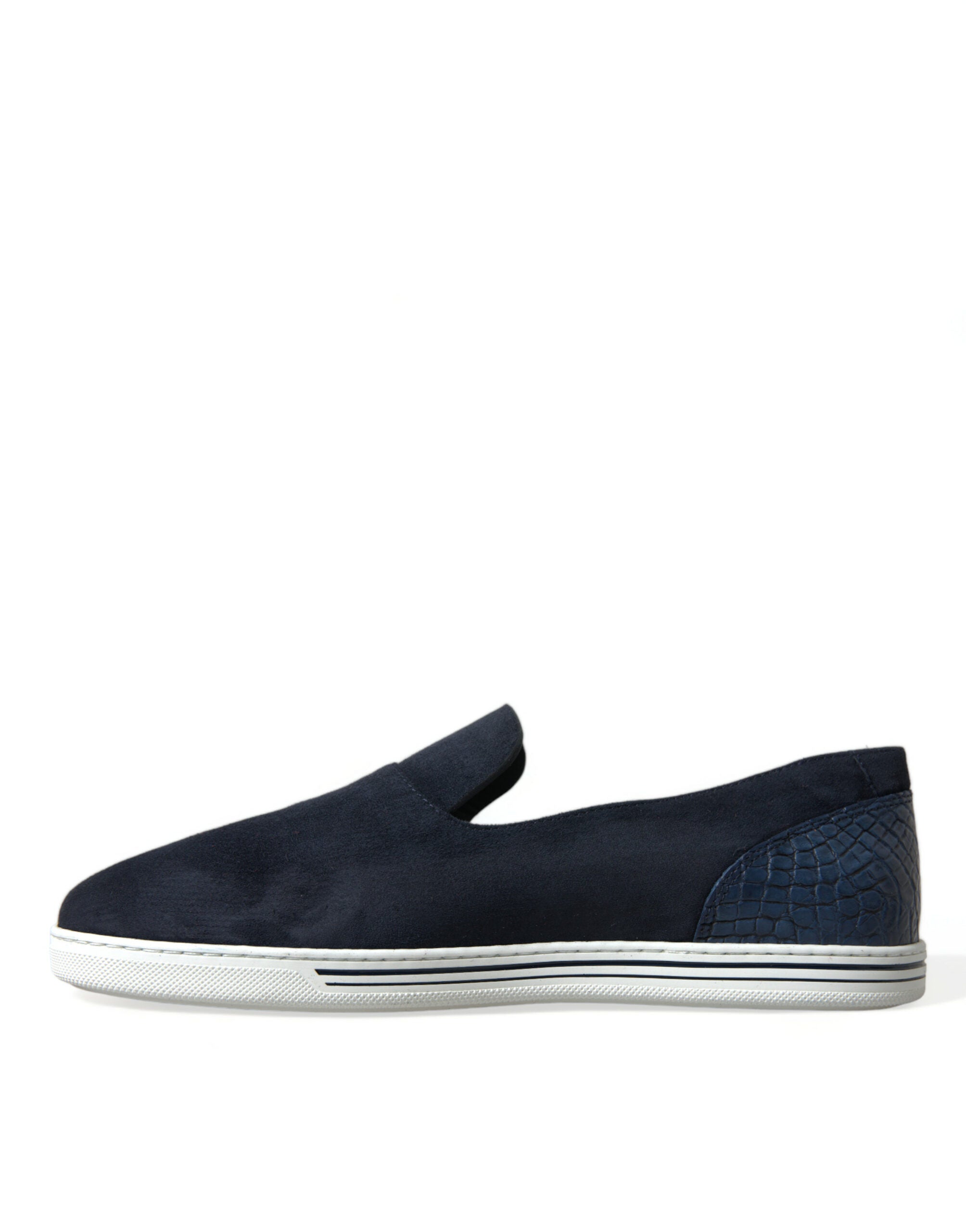 Dolce & Gabbana Blau Wildleder Kaiman Loafers Saint Tropez Schuhe