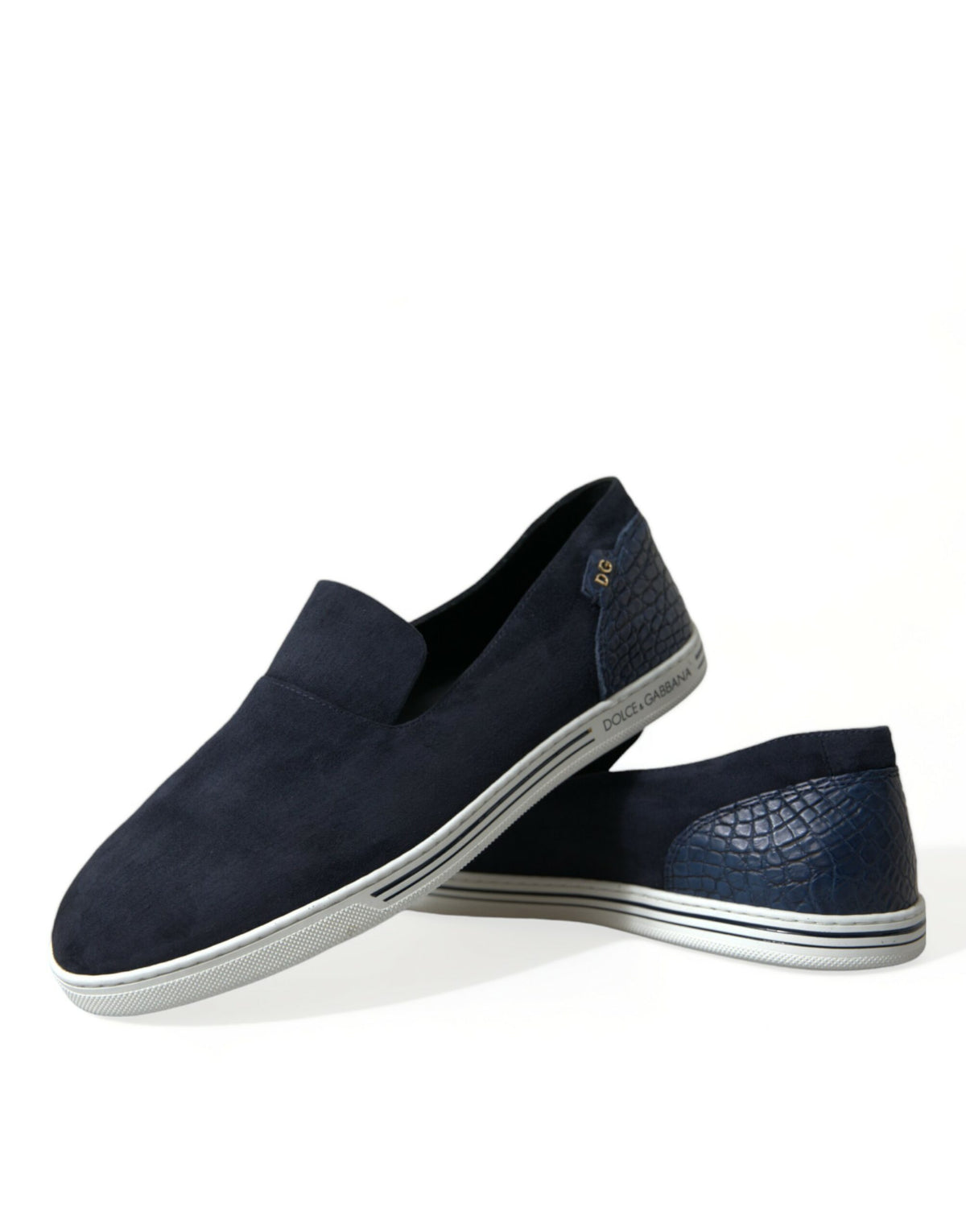 Dolce & Gabbana Blau Wildleder Kaiman Loafers Saint Tropez Schuhe