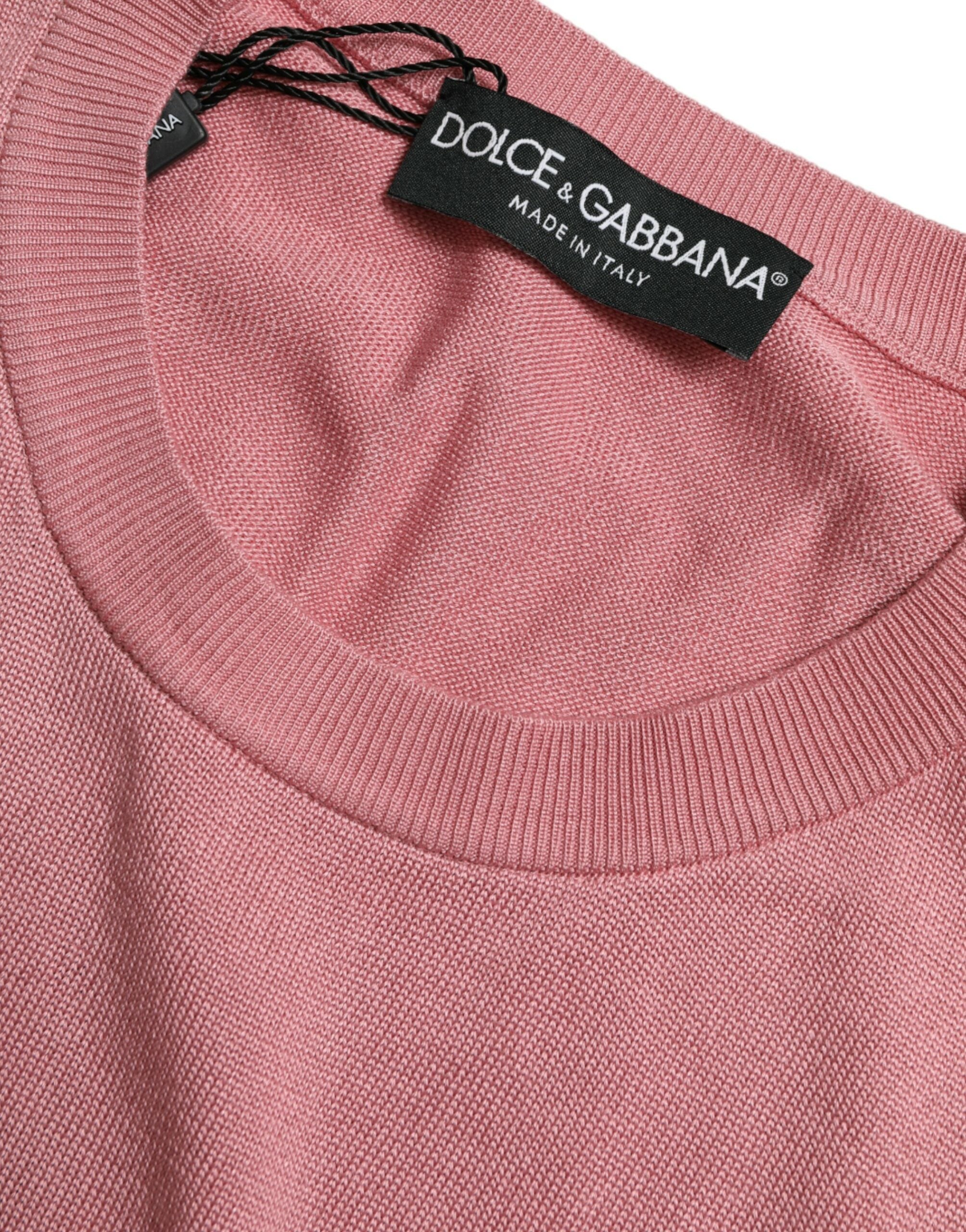 Dolce & Gabbana Pinkes ärmelloses Tank-Top mit Rundhalsausschnitt