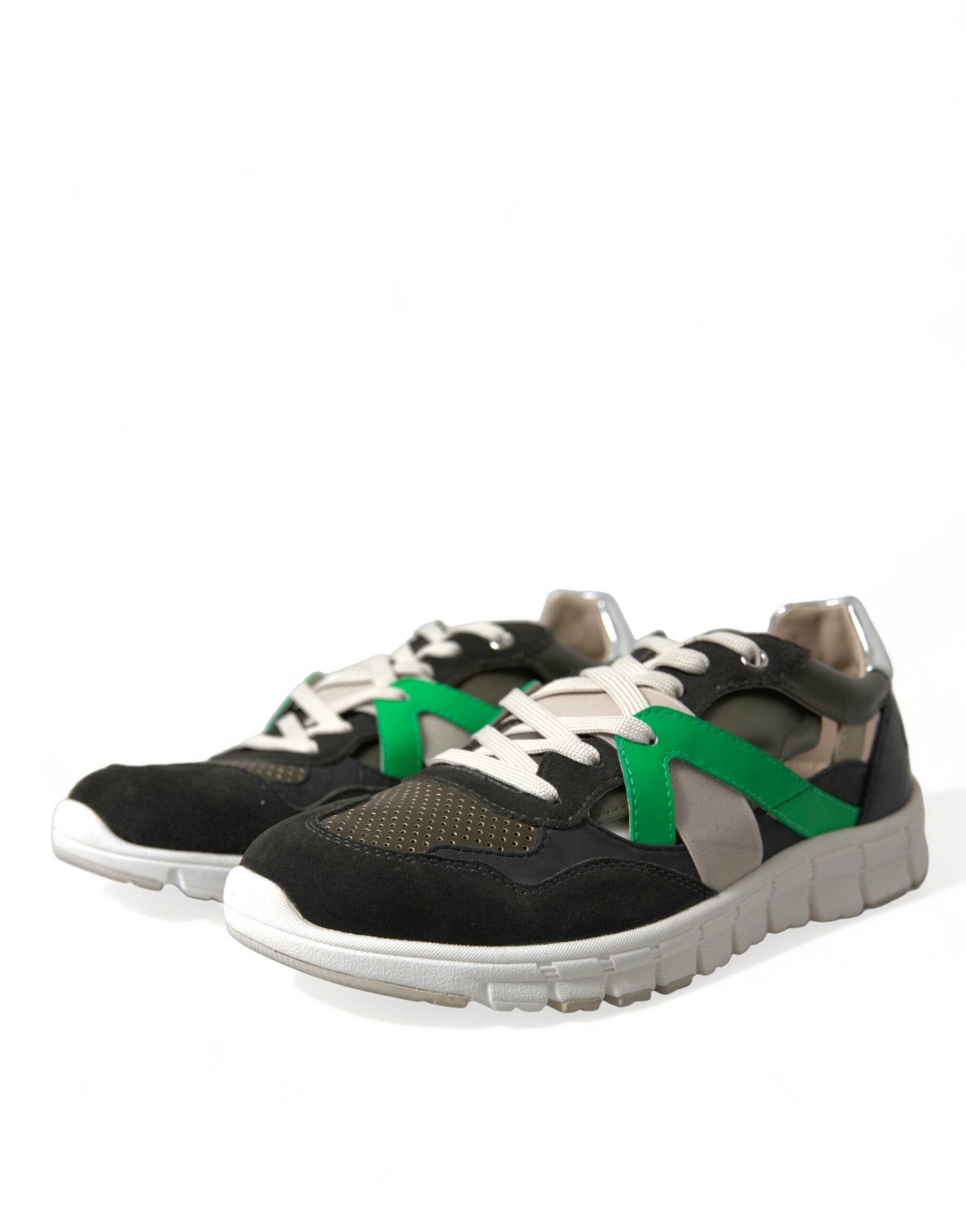 Dolce & Gabbana Multicolor Leder Wildleder Low Top Sneakers Schuhe