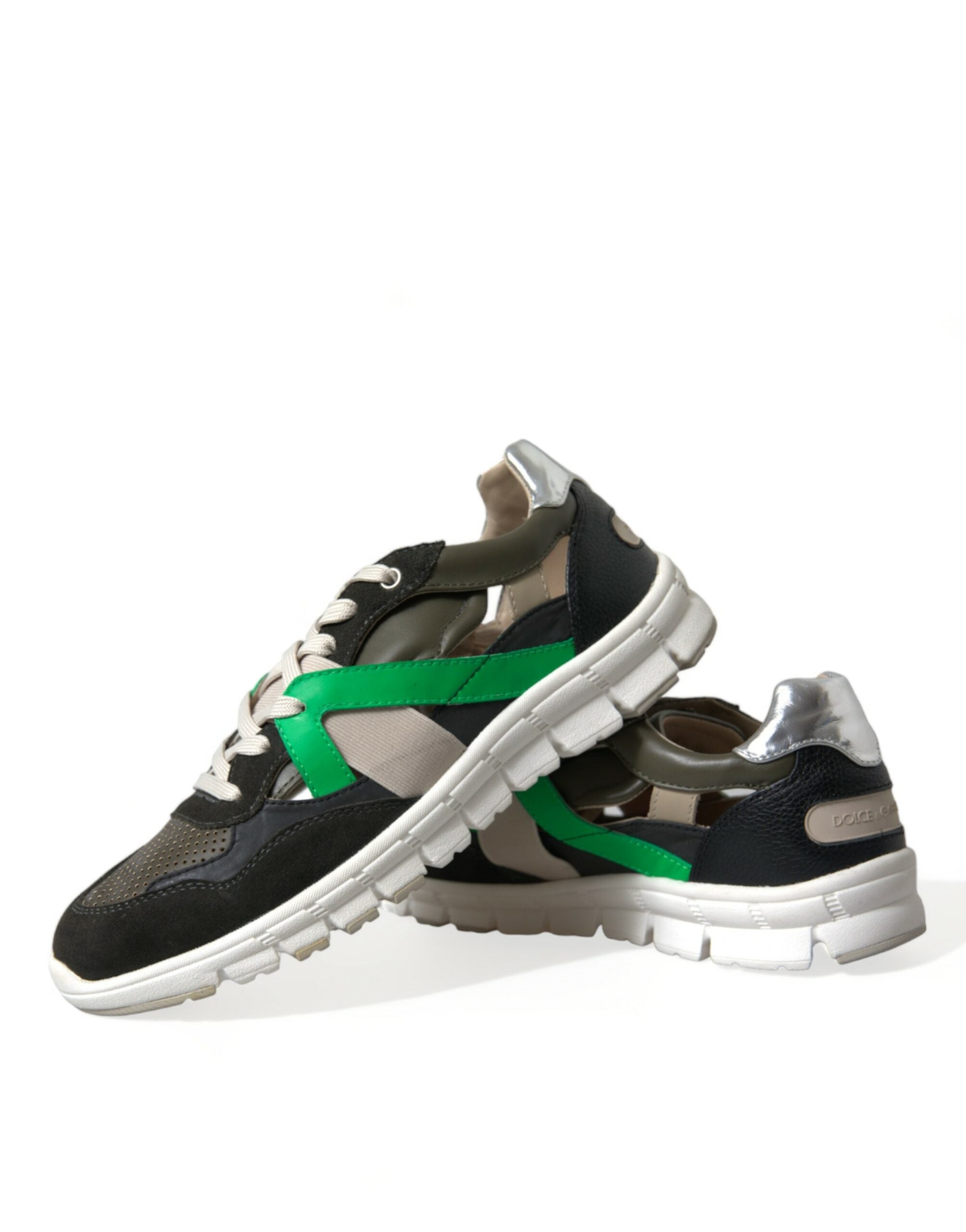 Dolce & Gabbana Multicolor Leder Wildleder Low Top Sneakers Schuhe