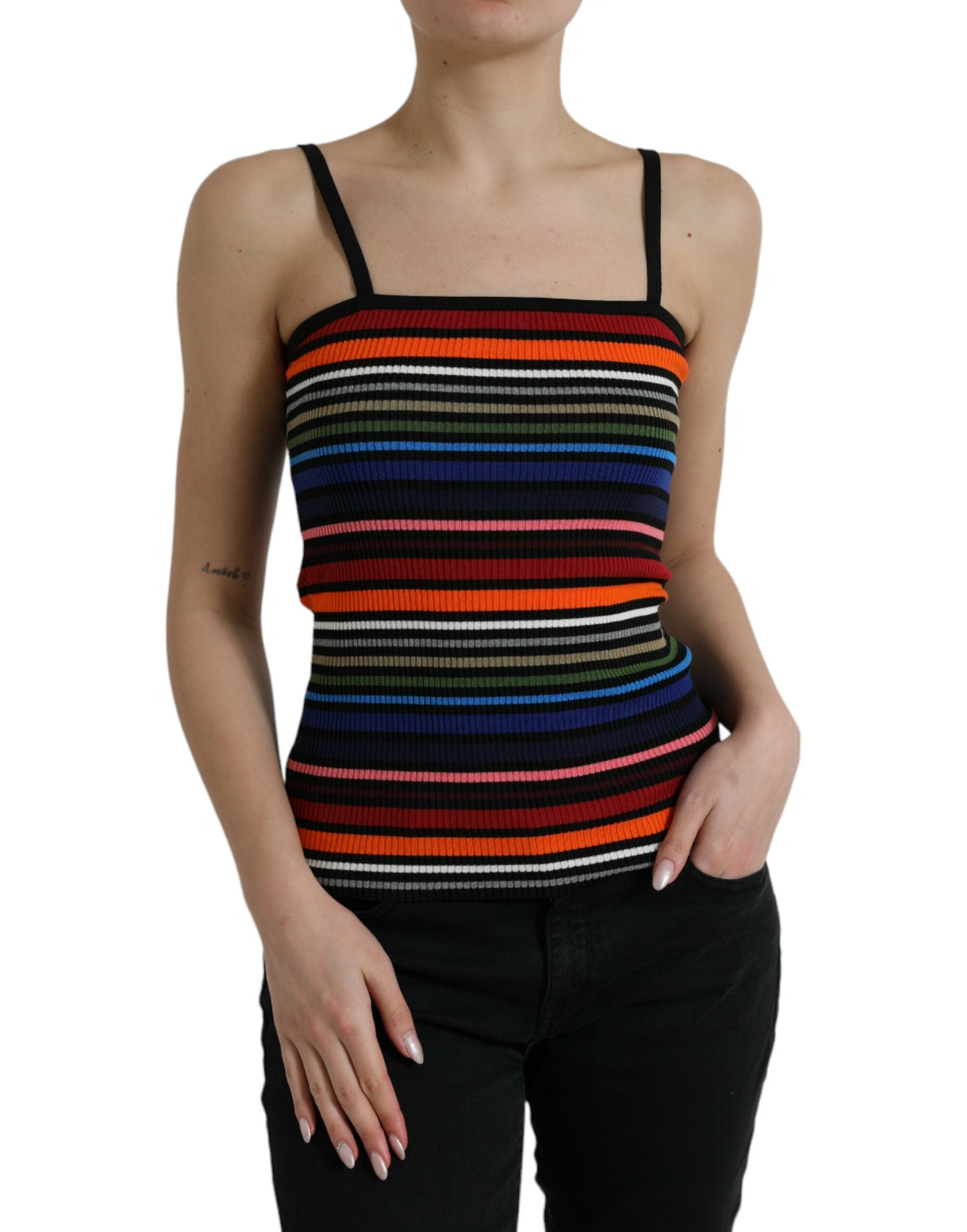 Dolce & Gabbana Mehrfarbig gestreiftes Spaghetti-Träger-Top