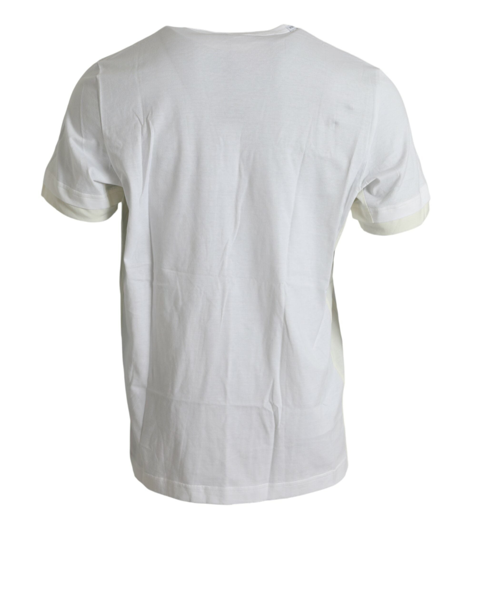 Dolce & Gabbana Weißes Baumwoll-T-Shirt mit Brusttasche und kurzen Ärmeln